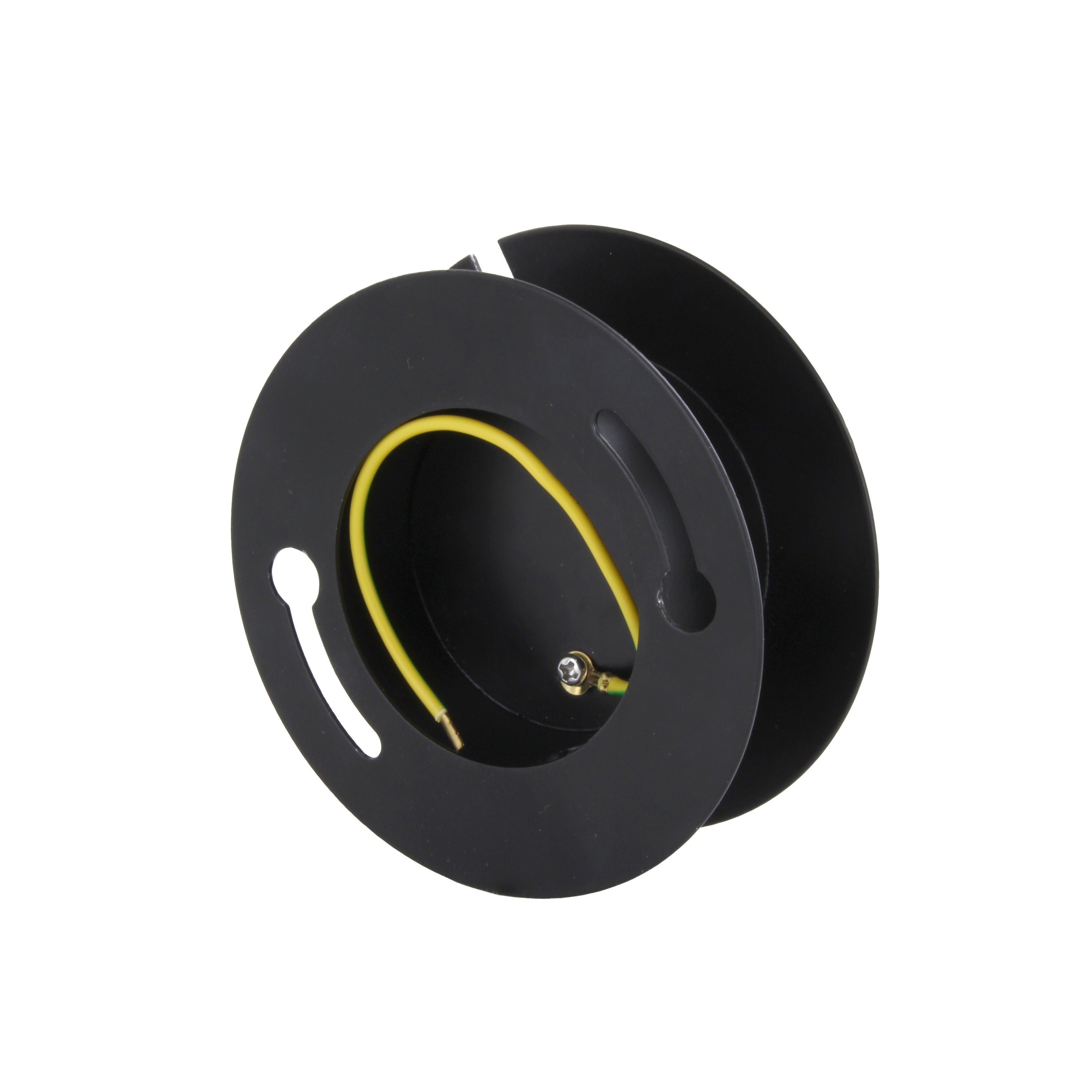 Plafondkapje, metaal, zwart