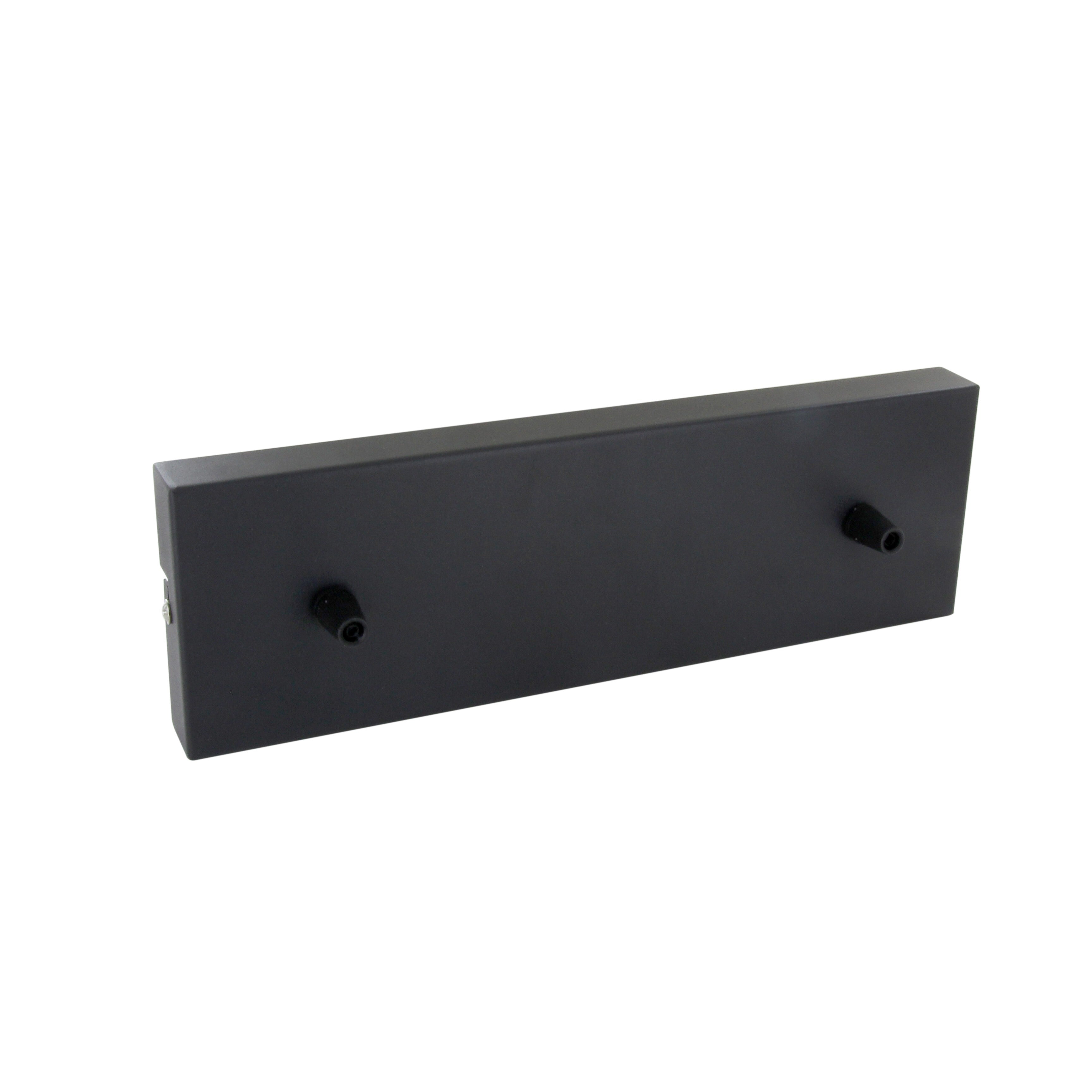 Rectangular metal ceiling light - black