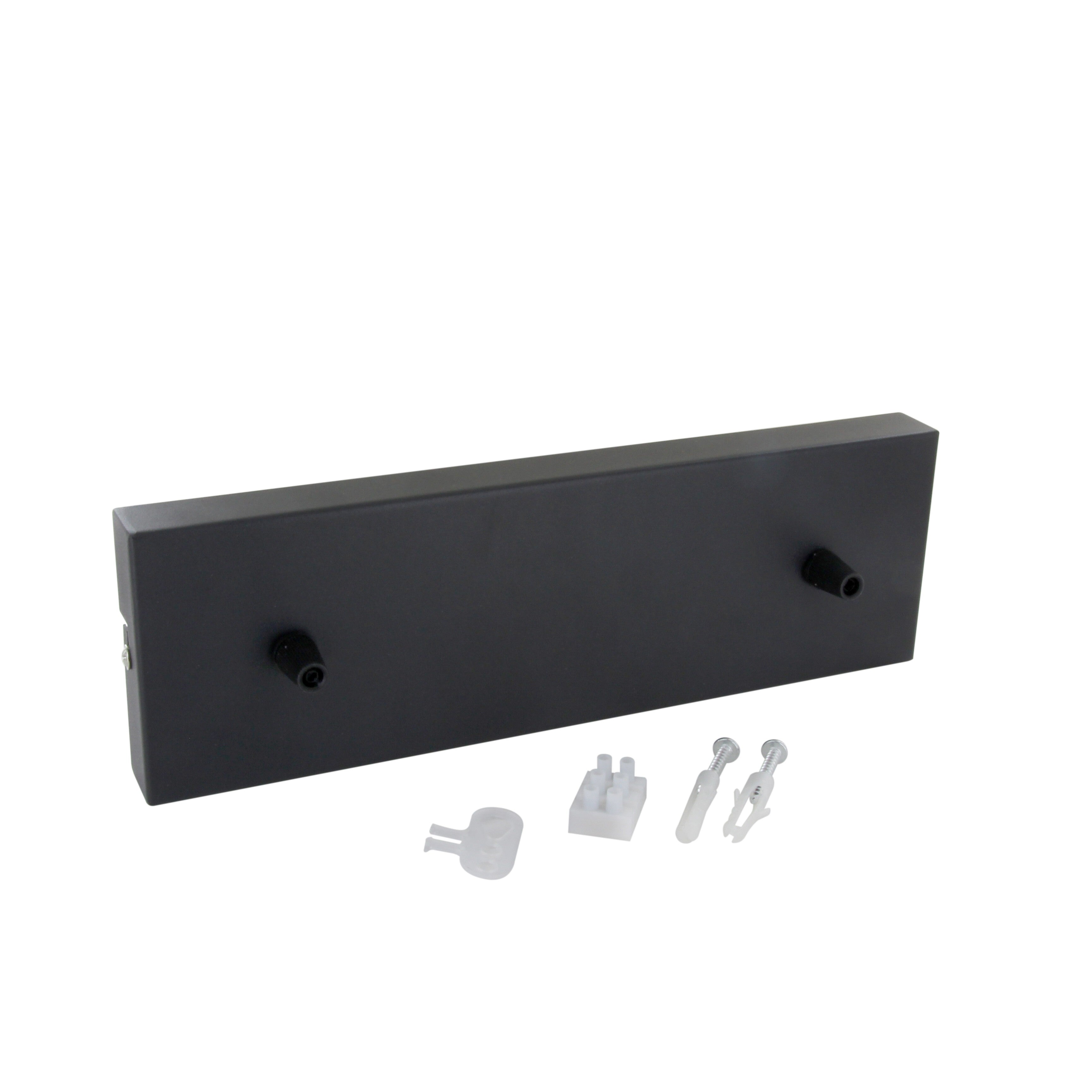 Rectangular metal ceiling light - black