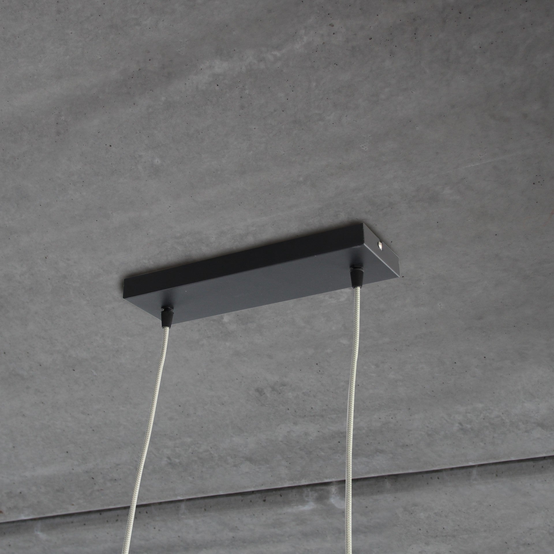 Rectangular metal ceiling light - black