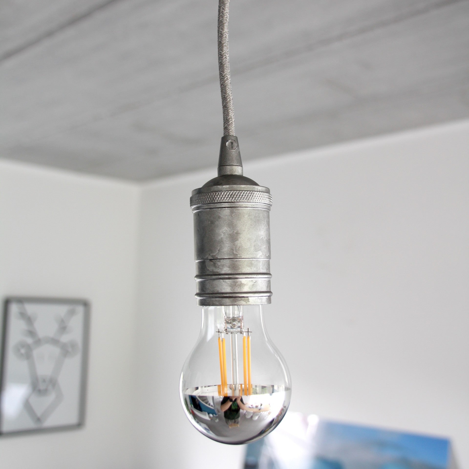 Gladde aluminium lamphouder - mat satijn