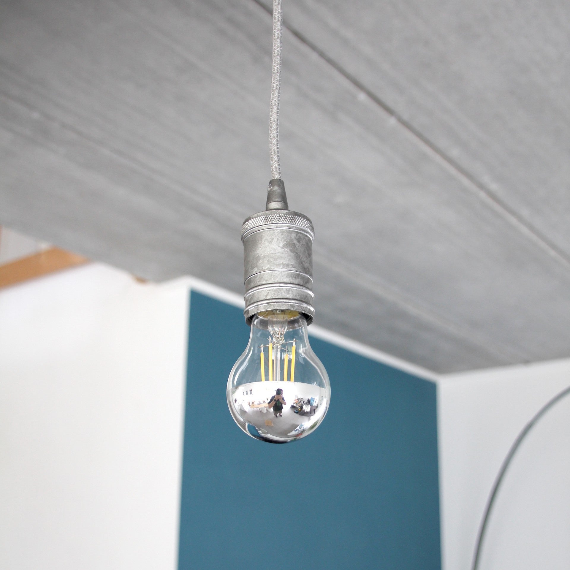 Gladde aluminium lamphouder - mat satijn