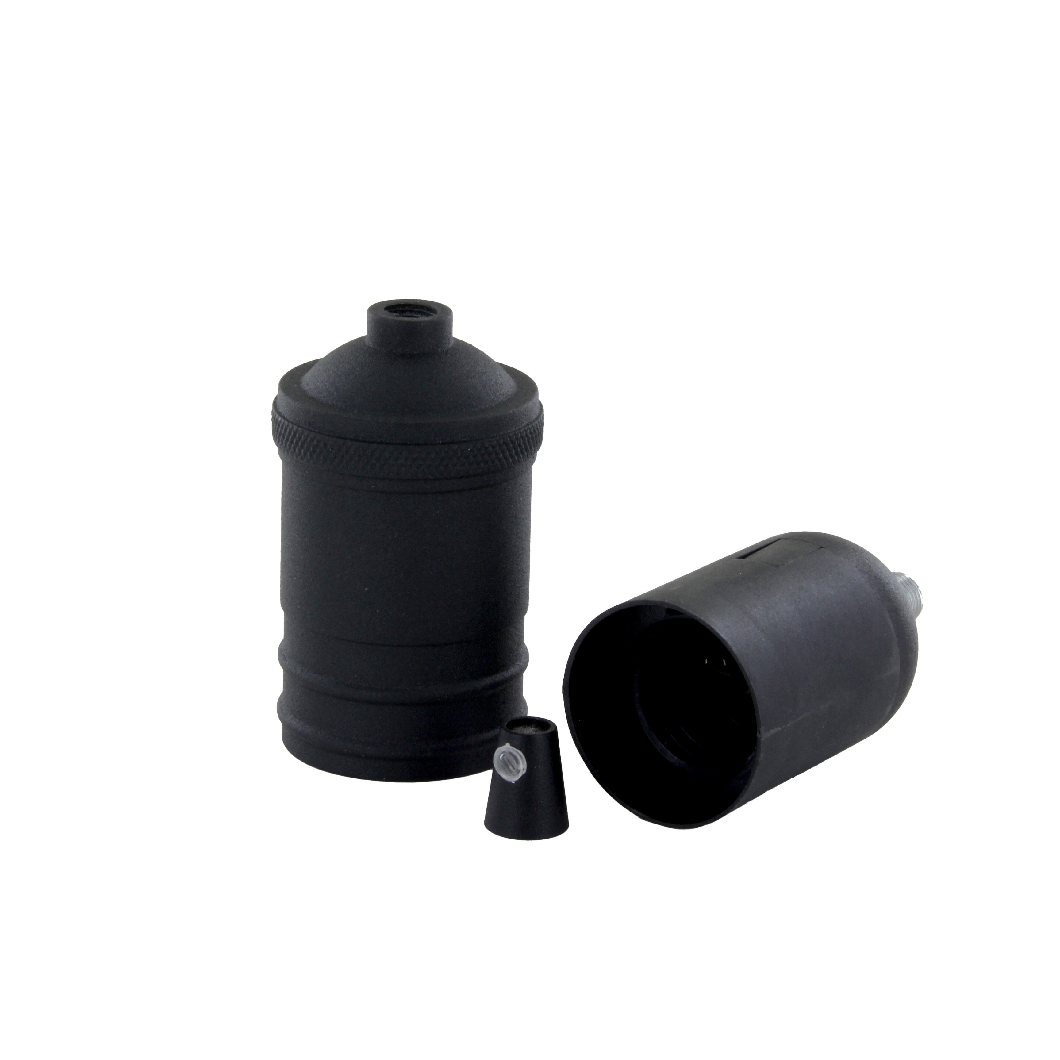 Gladde aluminium lamphouder - zwart