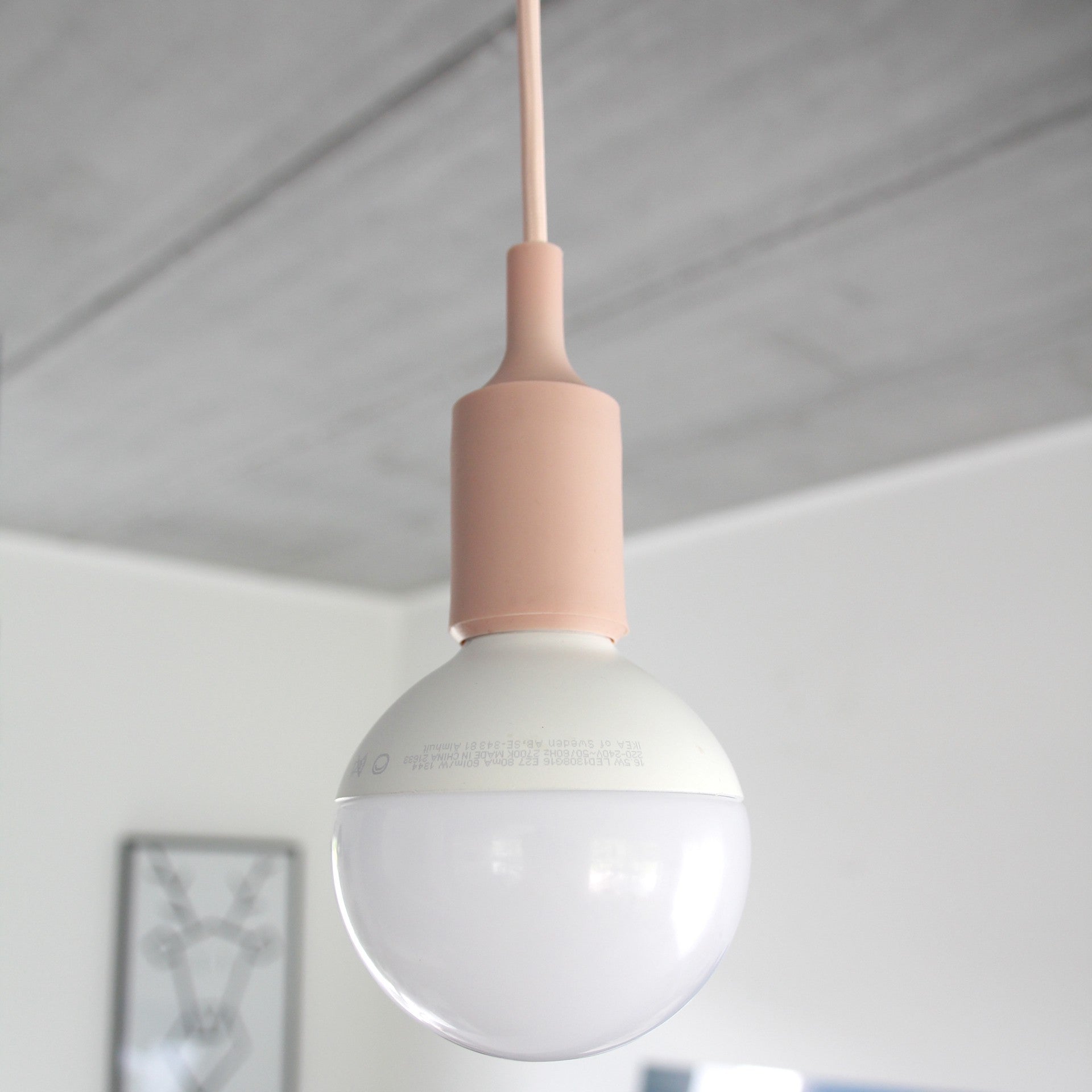 Silicone pendant light kit - pale pink