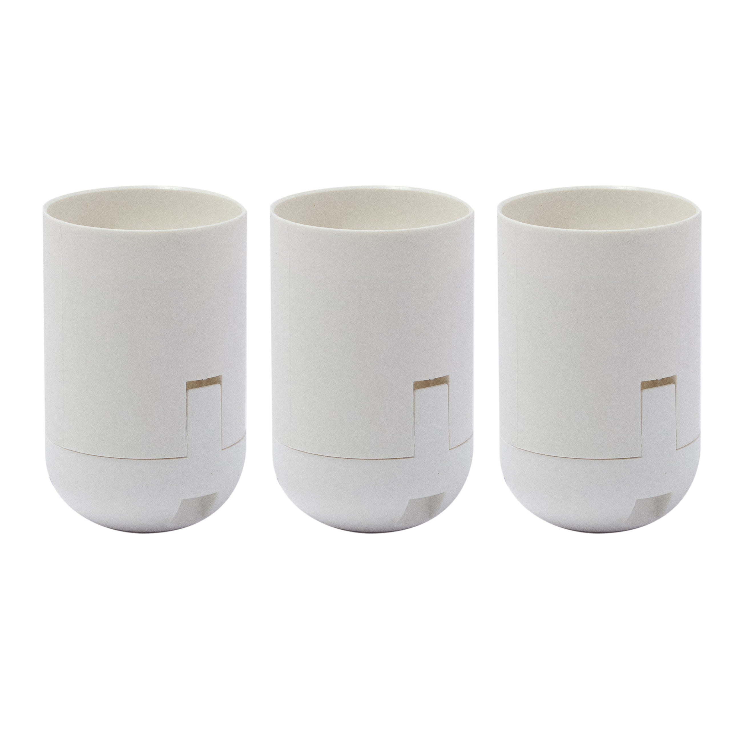 Casquilho liso E27 branco (3 pçs.)