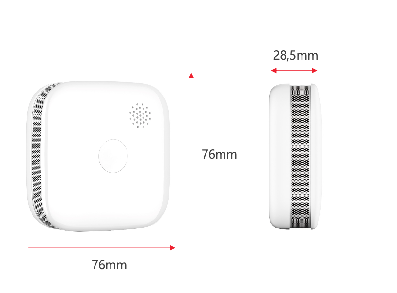 Set of 2 interconnected smoke detectors with 3V lithium battery - 5 years