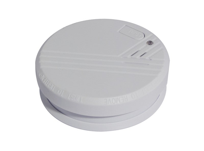 Optical smoke detector with 9-V lithium battery