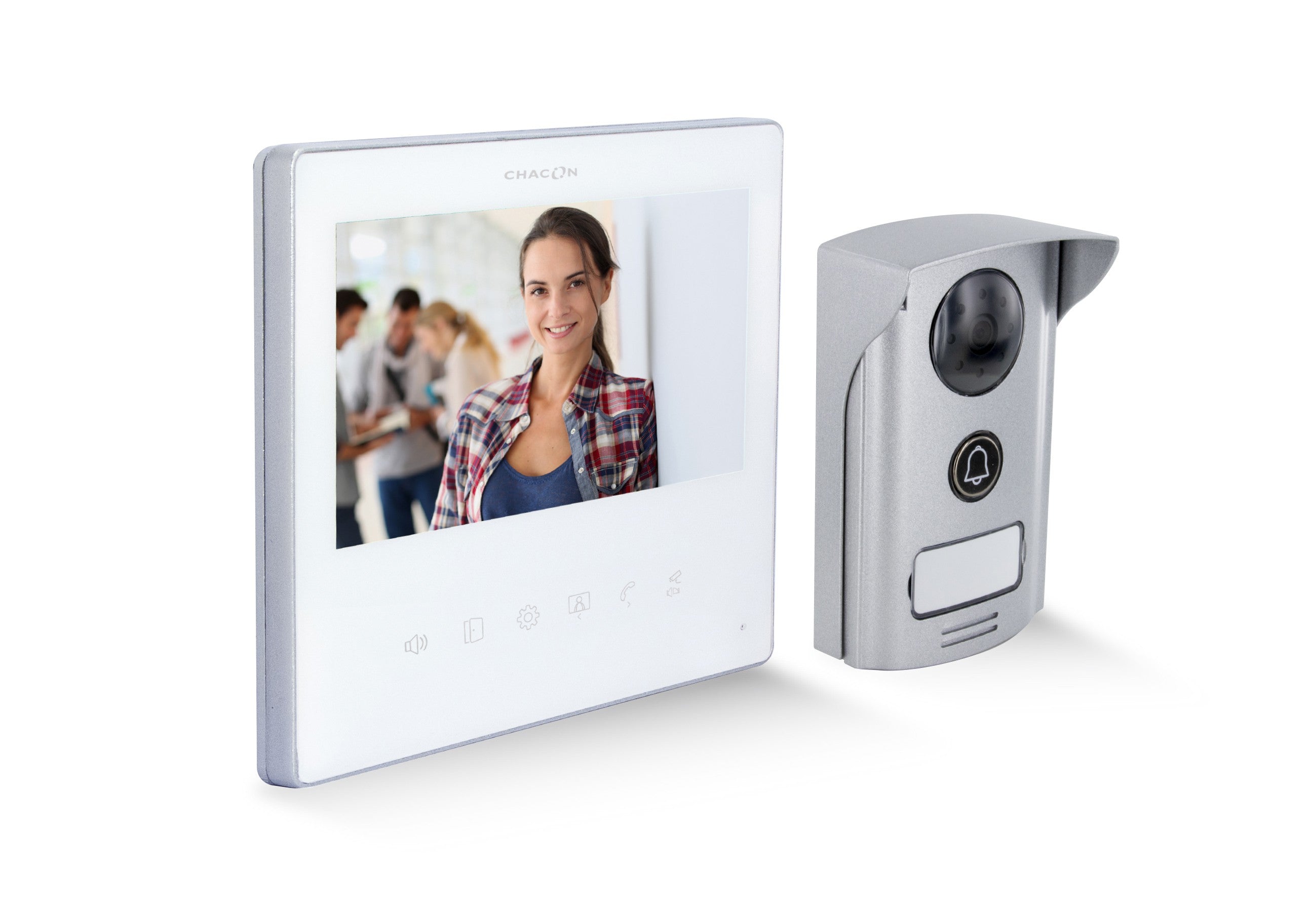 Videoporteiro com ecrã de 7” ultra slim - branco