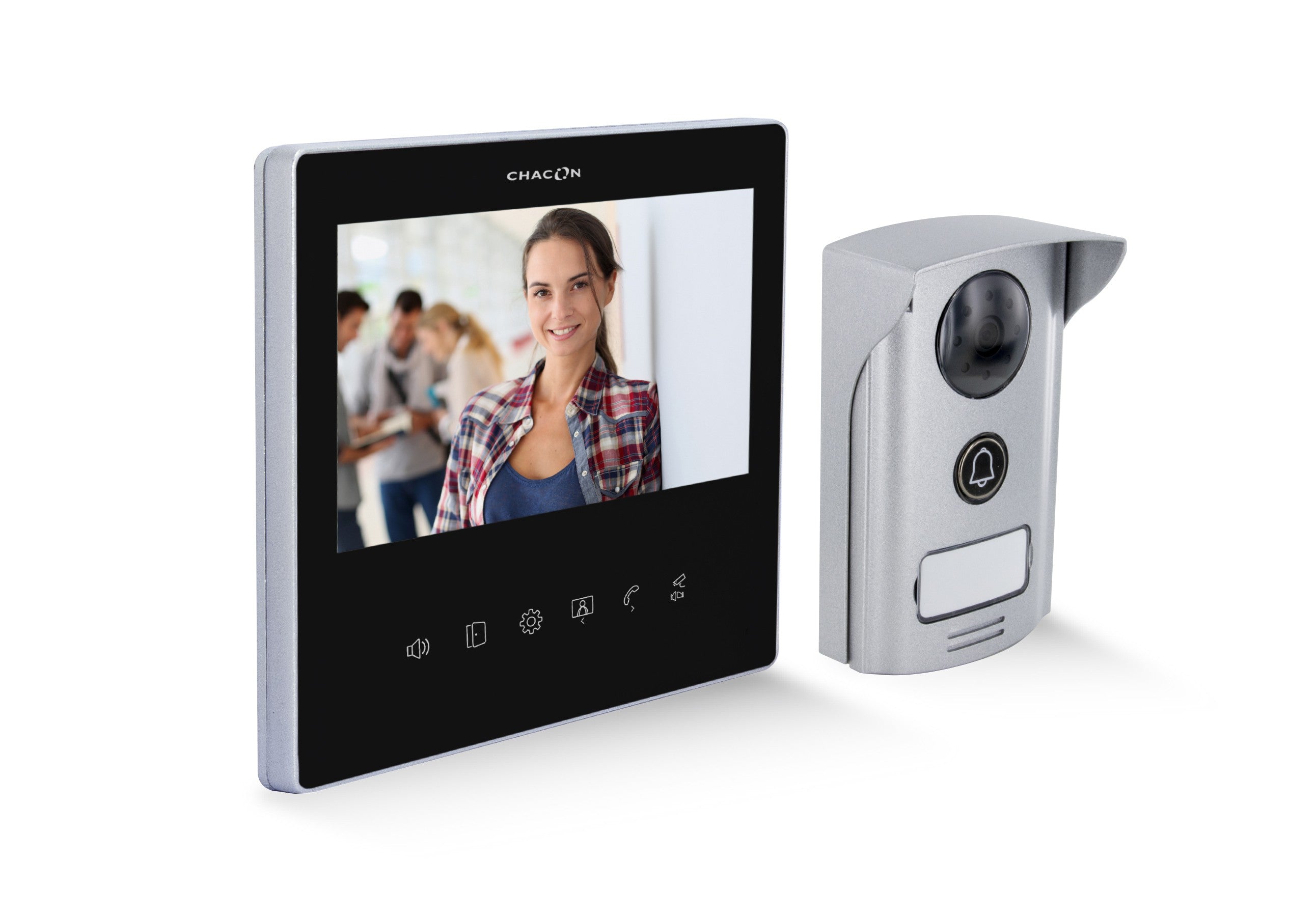 Vidéophone avec écran 7" ultra slim - Noir