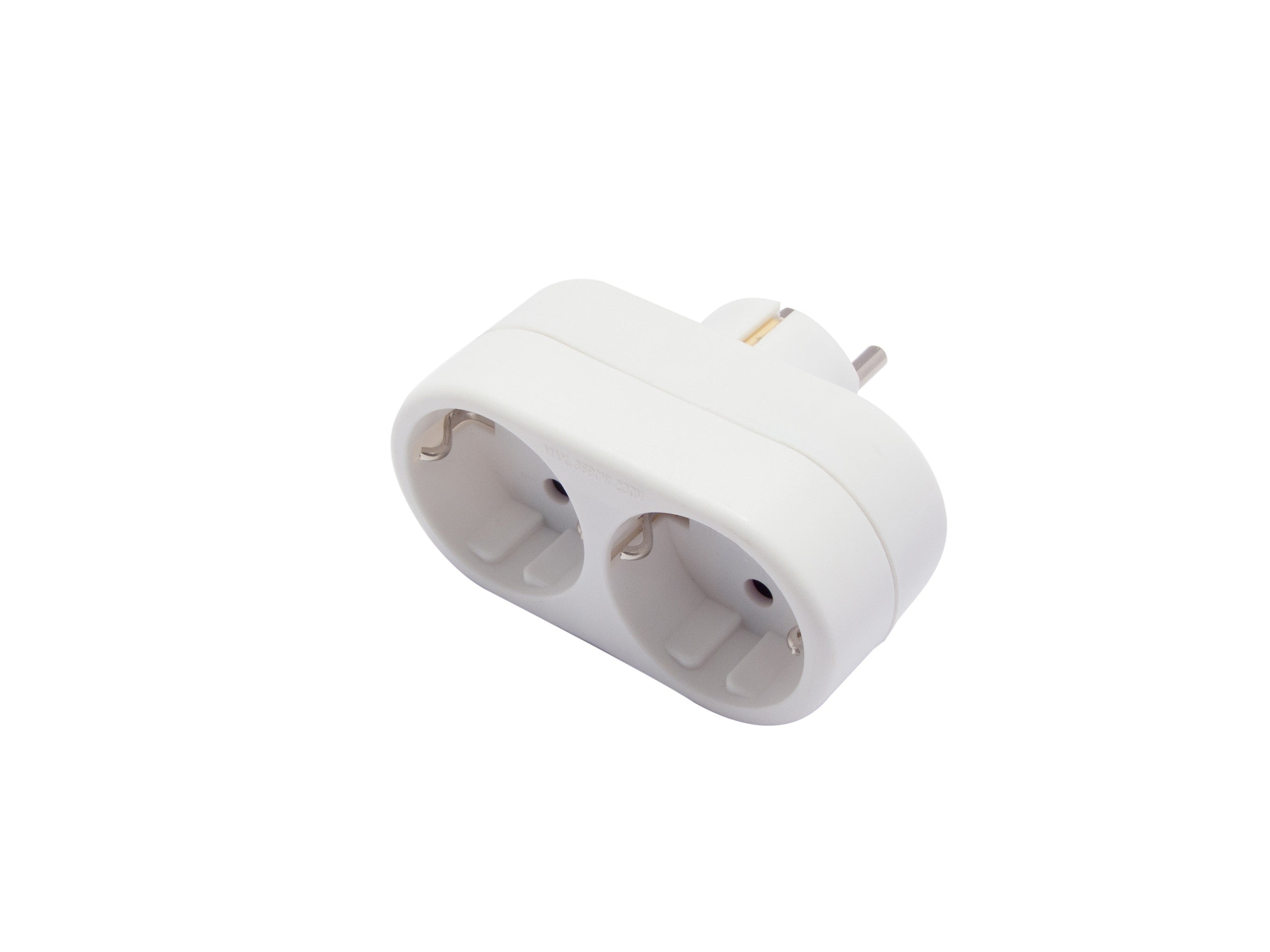 Witte dominostekker, 2 x 16 A (SCH)
