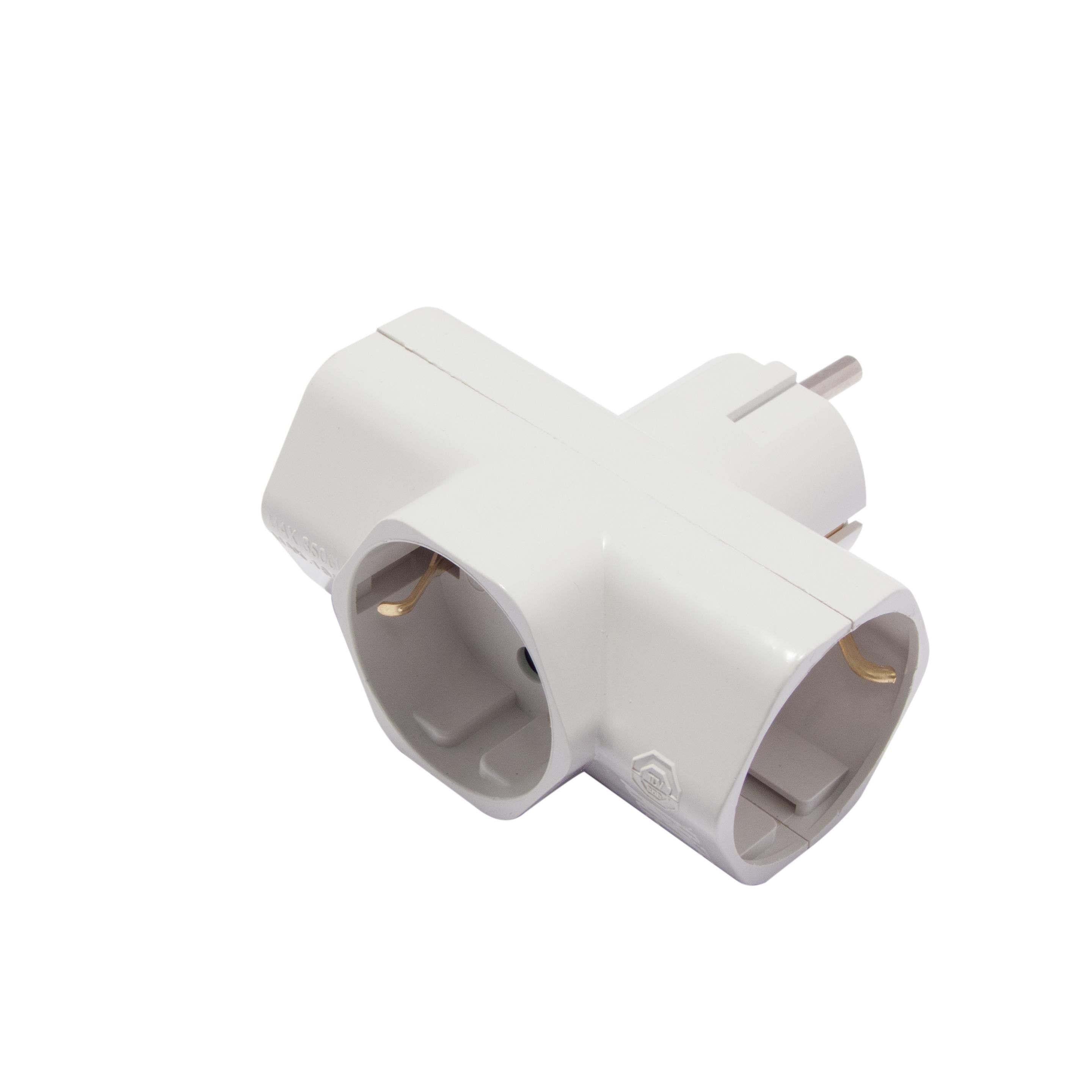 Dominostekker, wit, 3 x 16 A (SCH)
