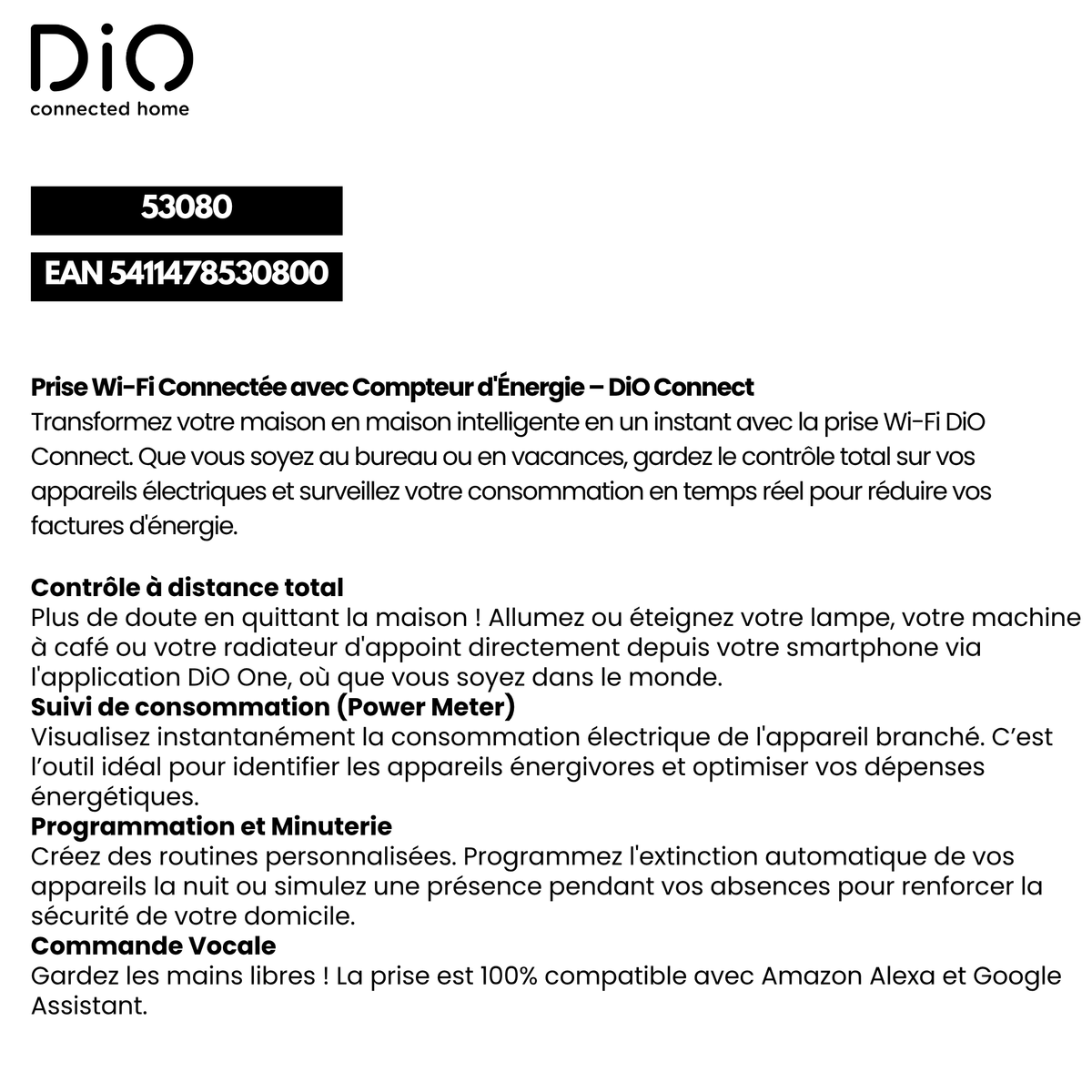 Smart Wi-Fi Plug with Power Meter – DiO Connect