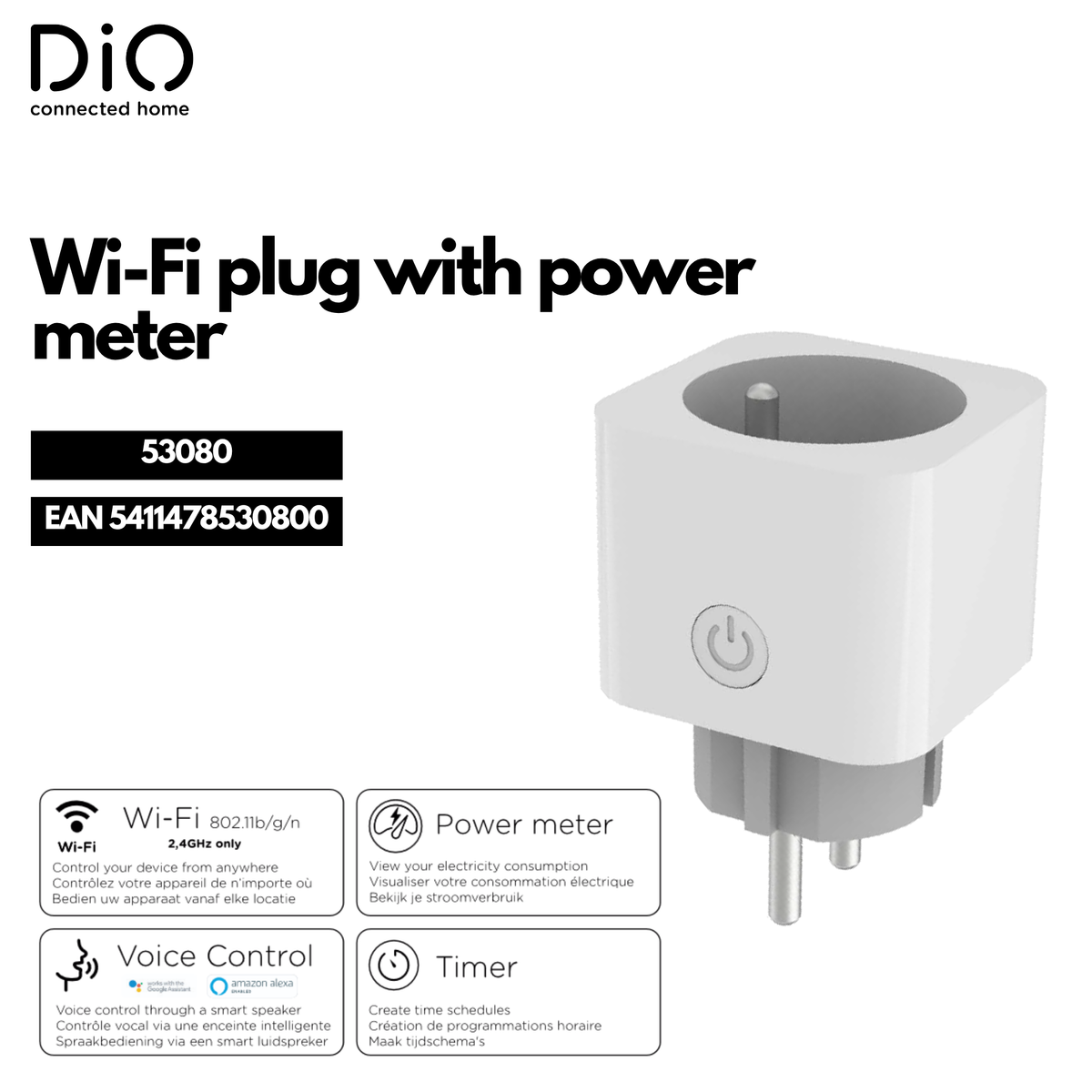 Smart Wi-Fi Plug with Power Meter – DiO Connect