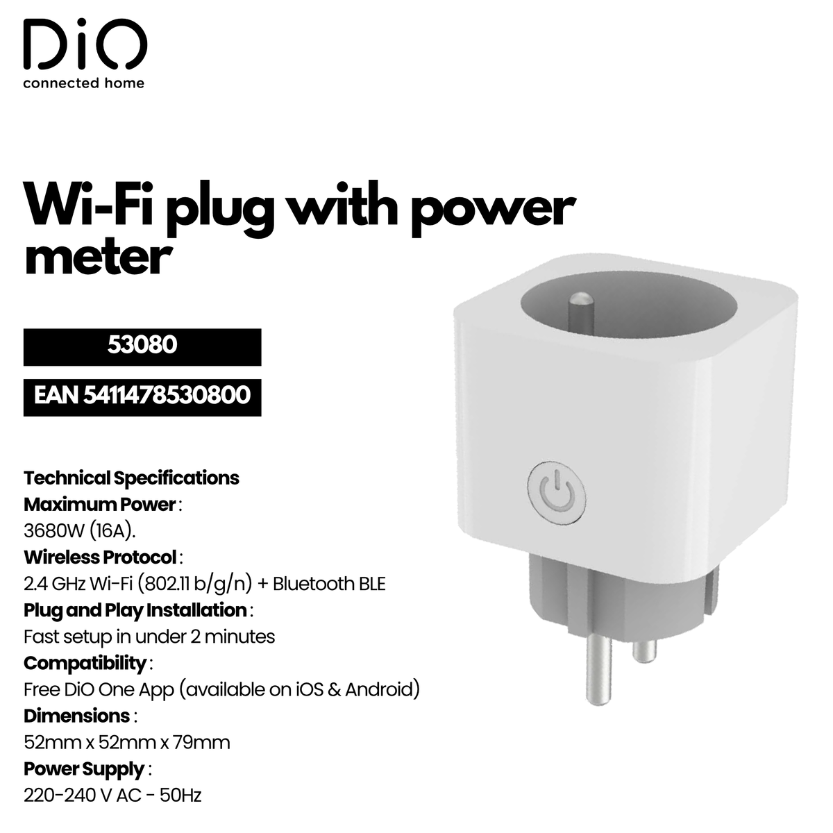Smart Wi-Fi Plug with Power Meter – DiO Connect
