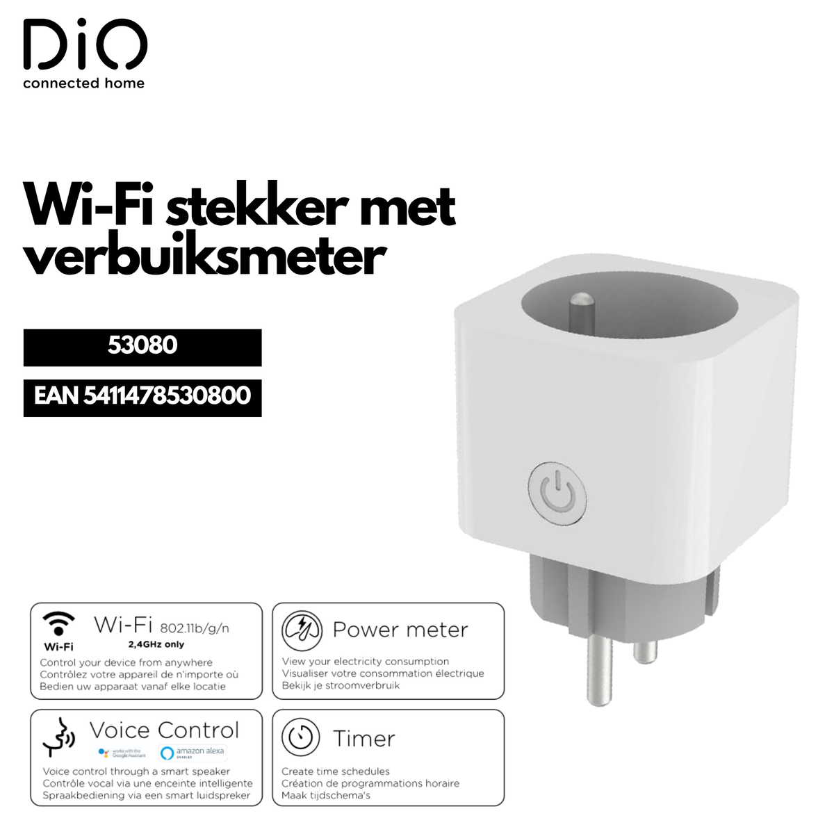 Smart Wi-Fi Plug with Power Meter – DiO Connect