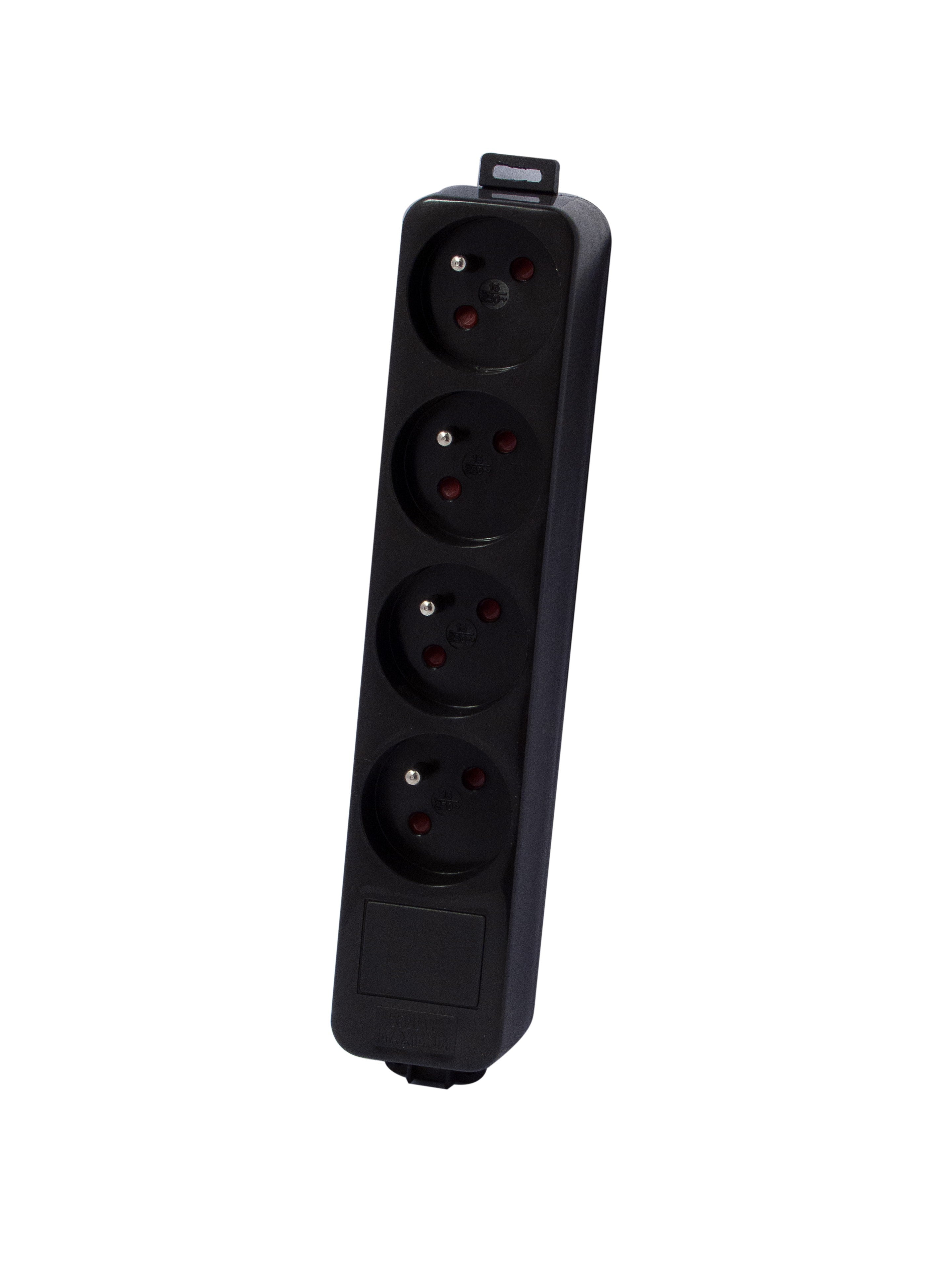 Power strip without cable 4 x 16 A - Black