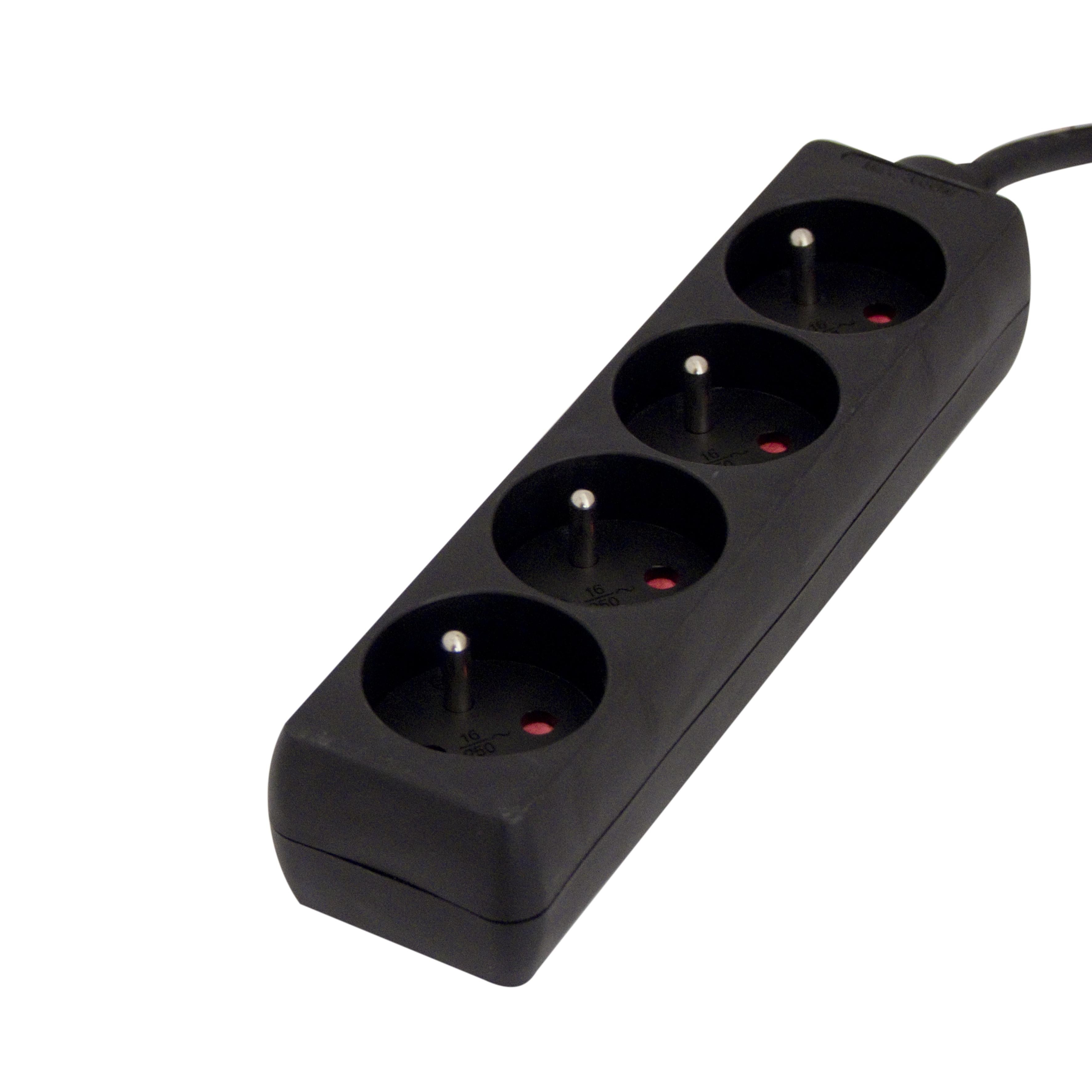 Extensão preta - 4 x 16 A + 1,5 m