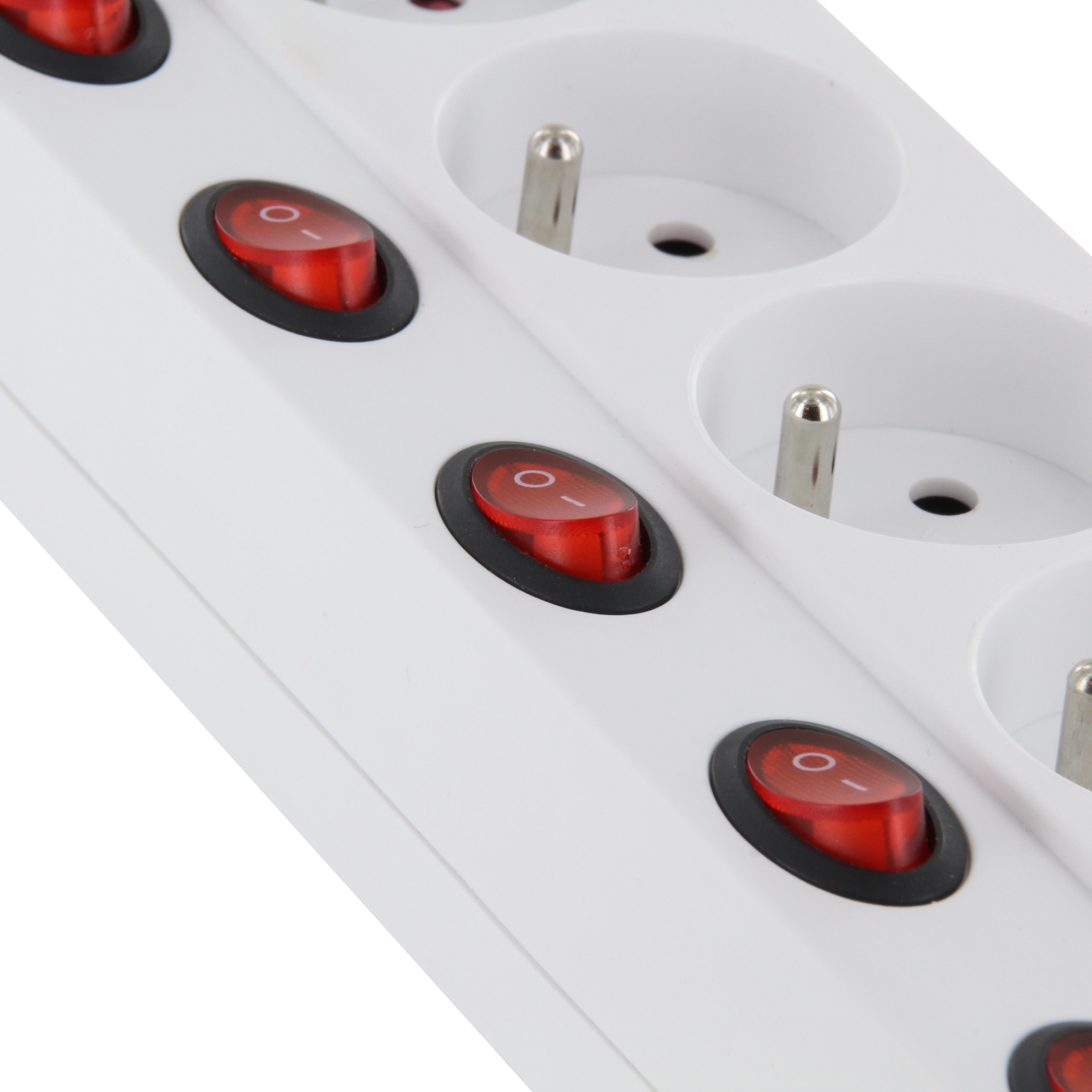 Bloco multi tomadas 5 x 16 A com multi-switch - 1,5 m - Branco (FR)