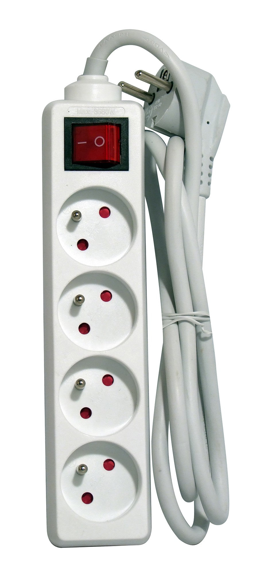 Bloc multiprise blanc avec interrupteur - 4 x 16 A - 1,5m
