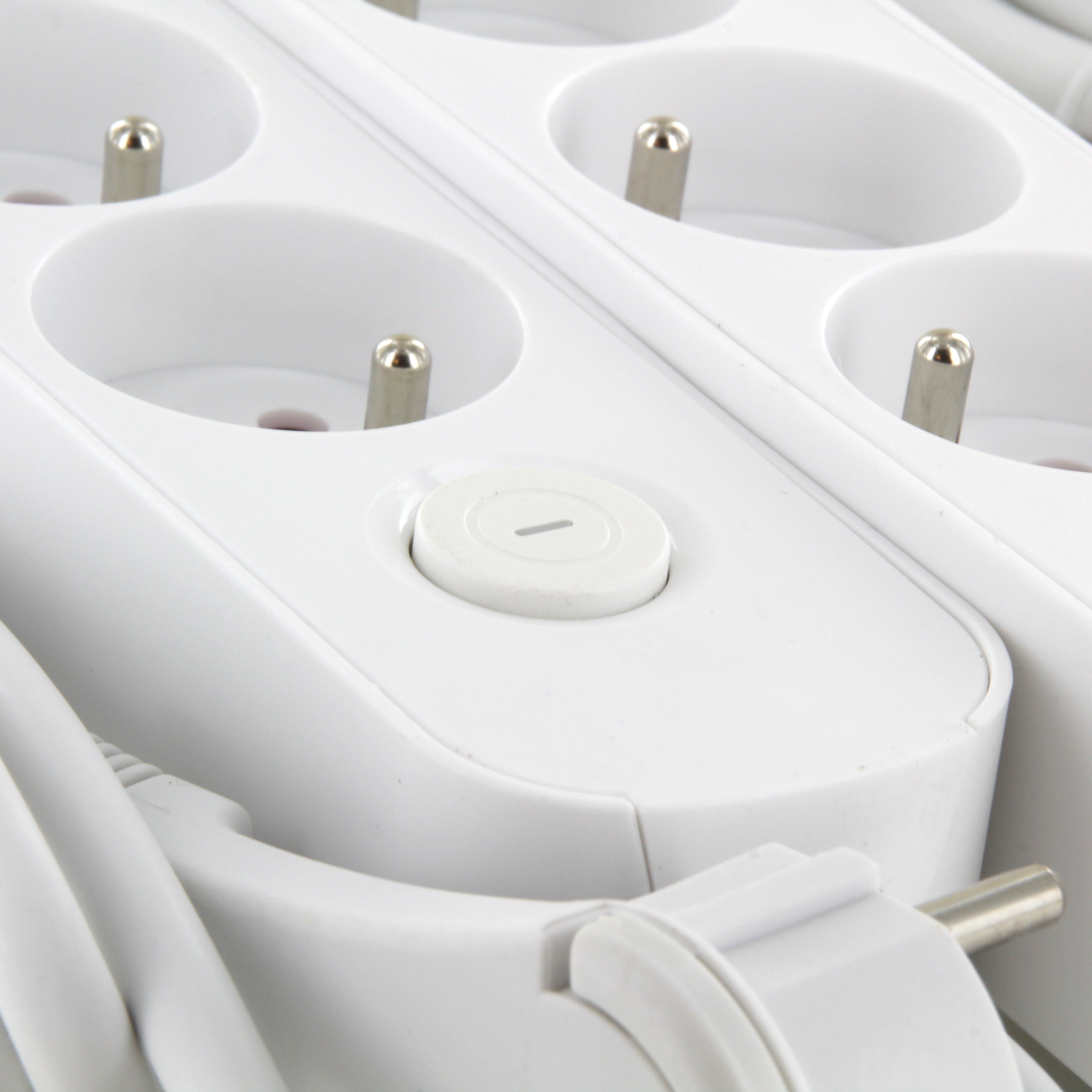 Conjunto de 2 extensão branca com interruptor - 4 x 16 A - 1,5 m