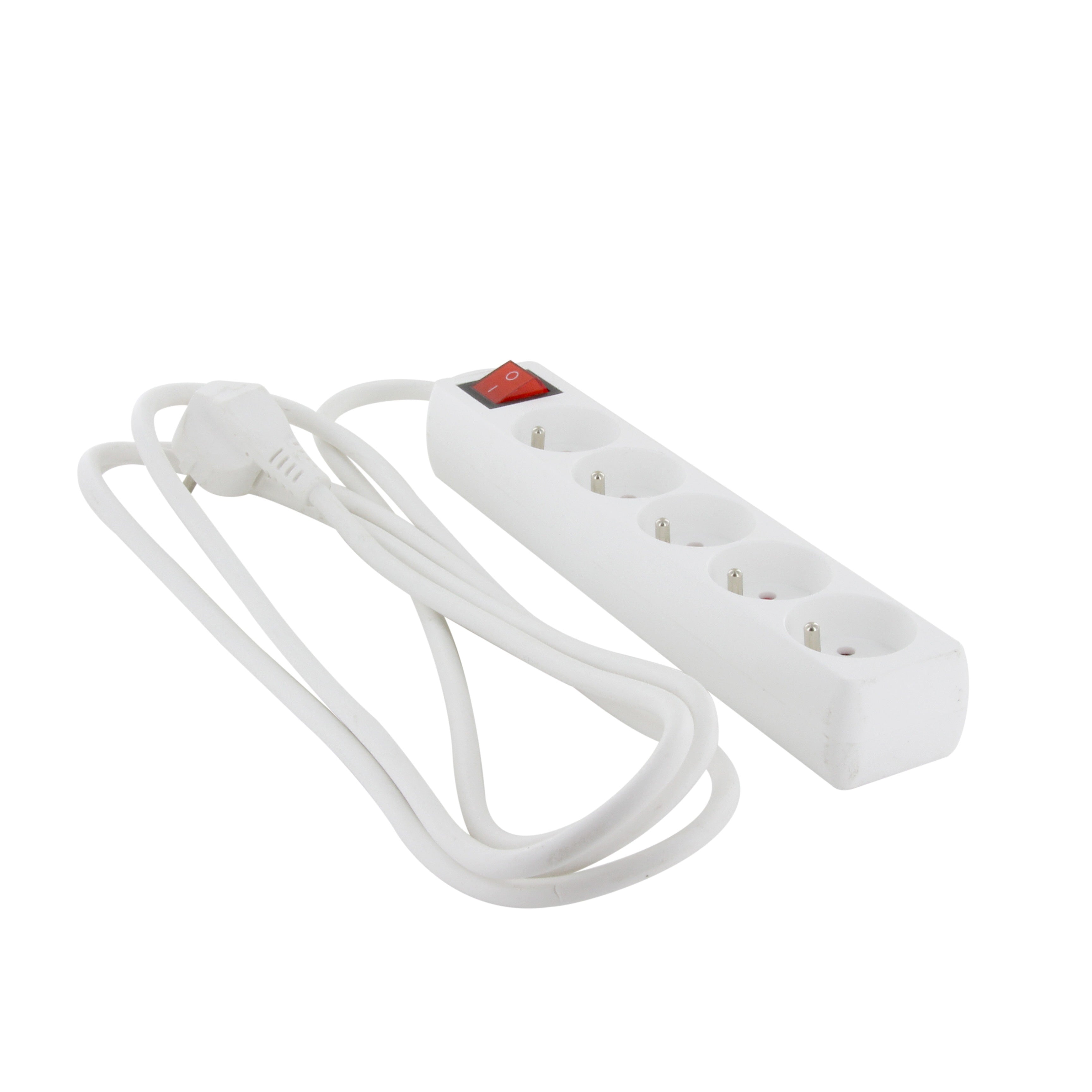 Power strip 5 x 16 A with switch - 3 m - White (FR)