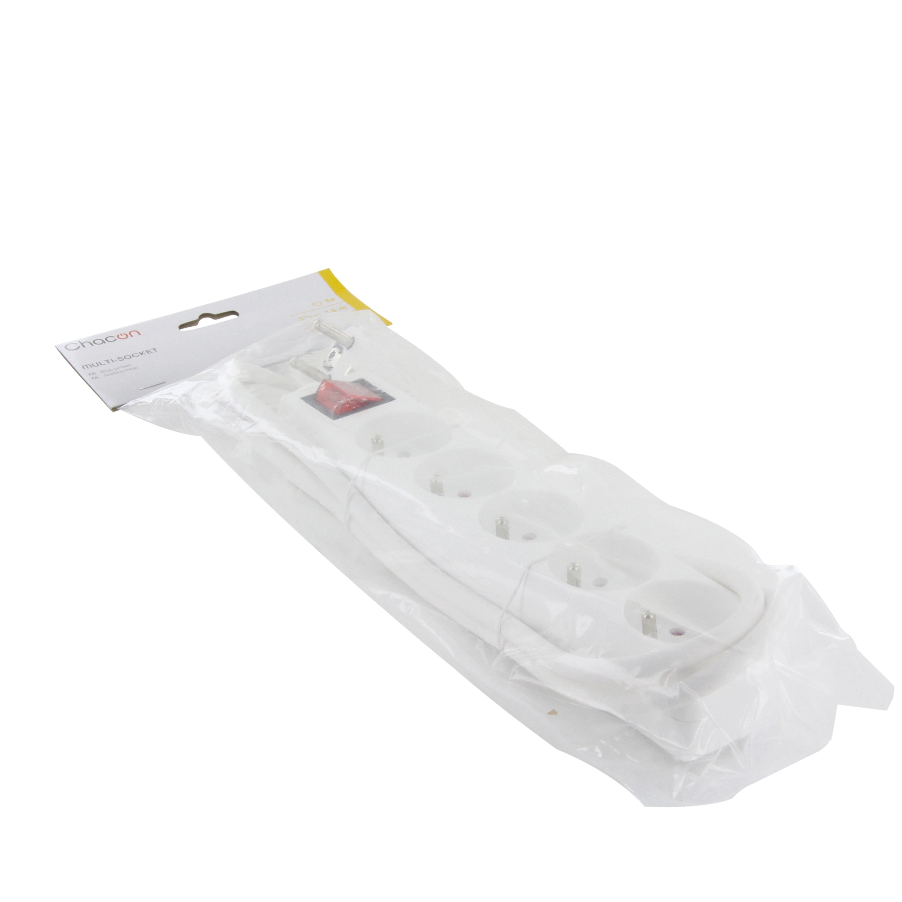 Base múltiple 5 x 16 A con interruptor - 1,5 m - Blanco (FR)