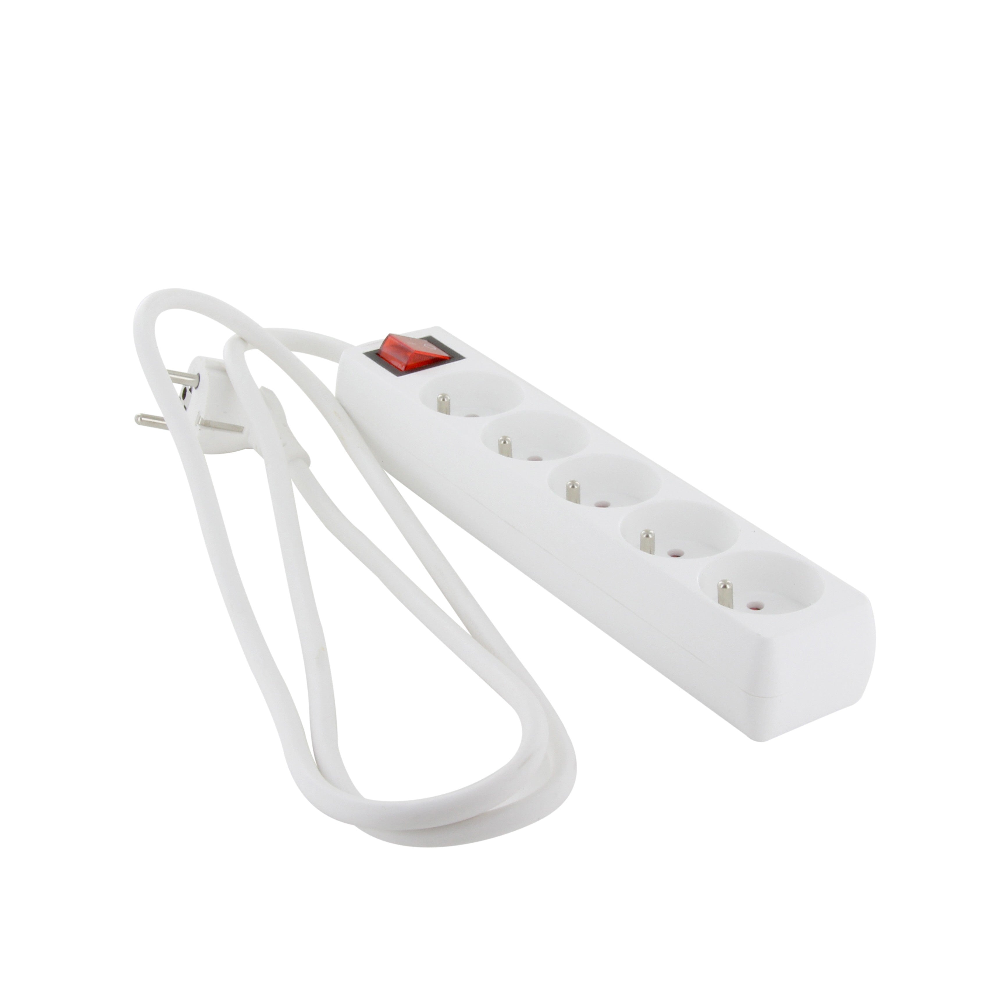 Base múltiple 5 x 16 A con interruptor - 1,5 m - Blanco (FR)