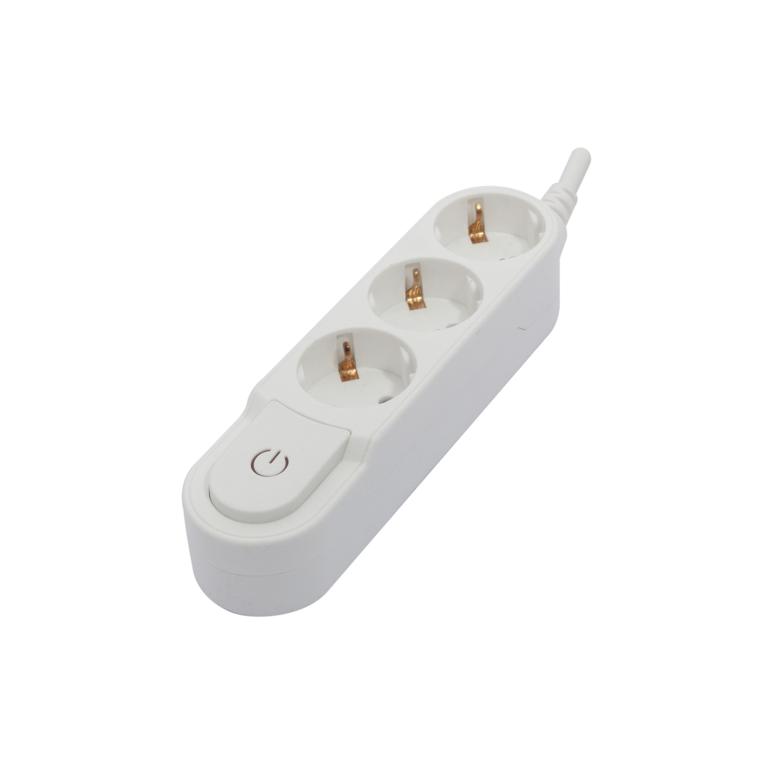 Stylish power strip, 3 x 16 A with switch - 0.5 m - White (SCH)
