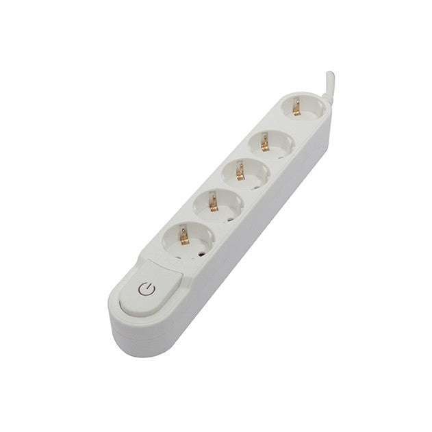 Bloco de Design 5x16A com interruptor - 1,5m - Branco (SCH)