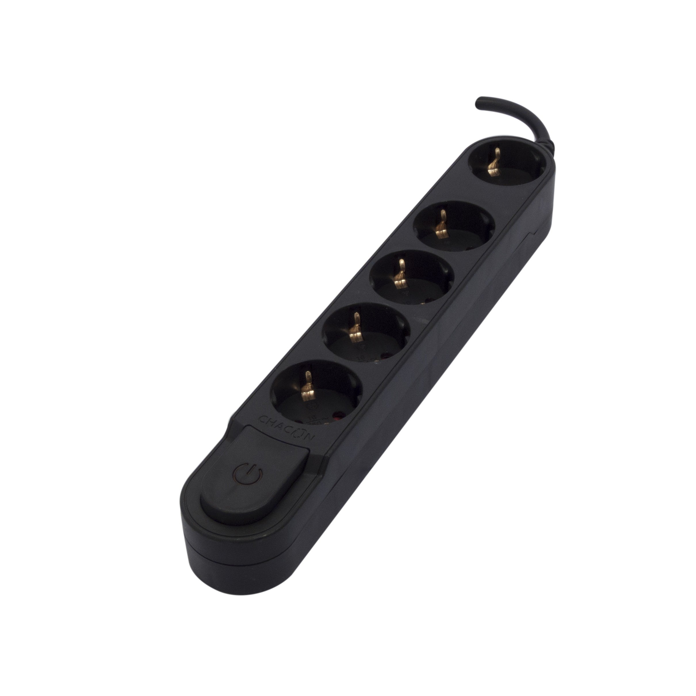 Stylish power strip 5 x 16 A with switch - 1,5 m - Black (SCH)