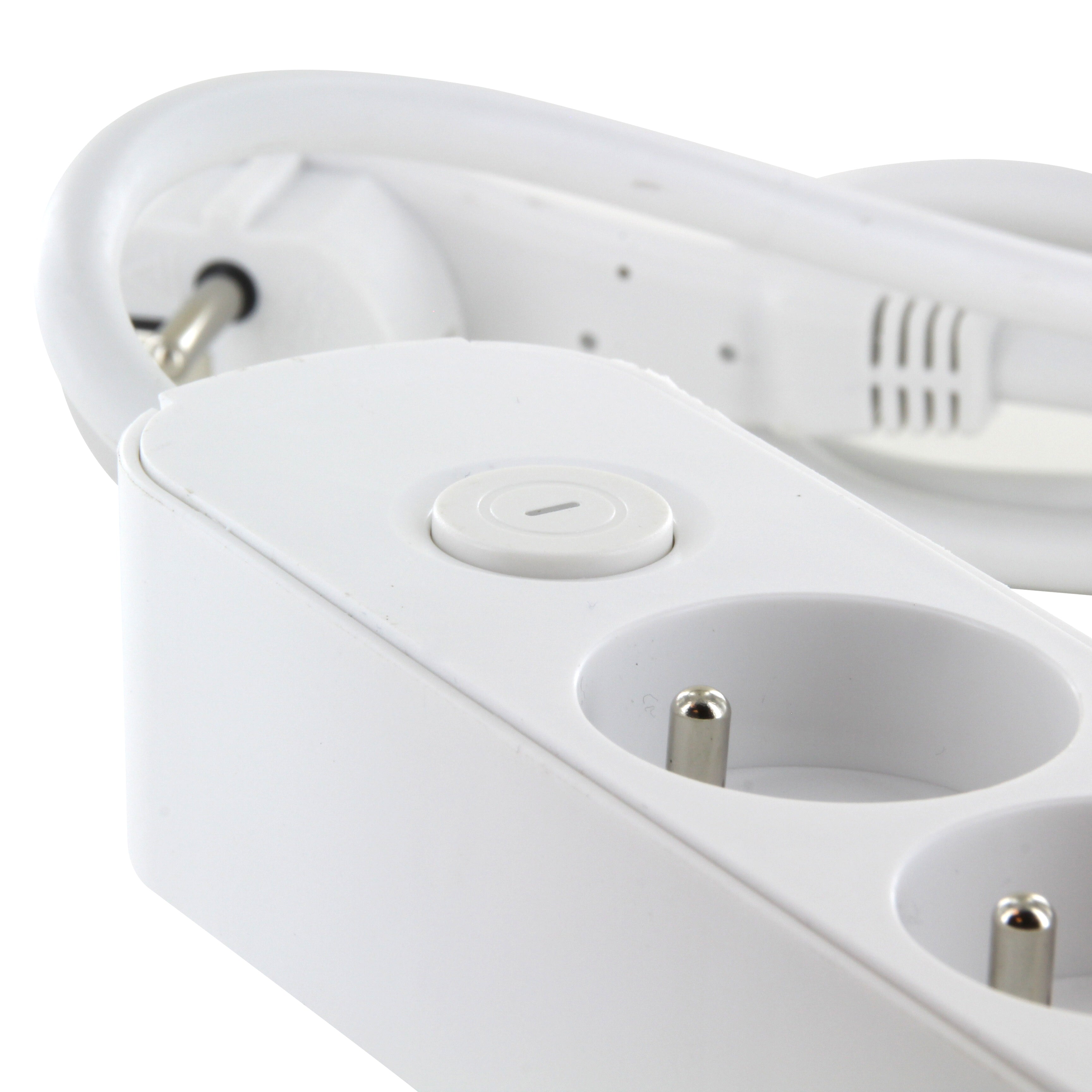 Multipresa design 5 x 16 A con interruttore + USB-A + USB-C - 1,5 m - Bianca