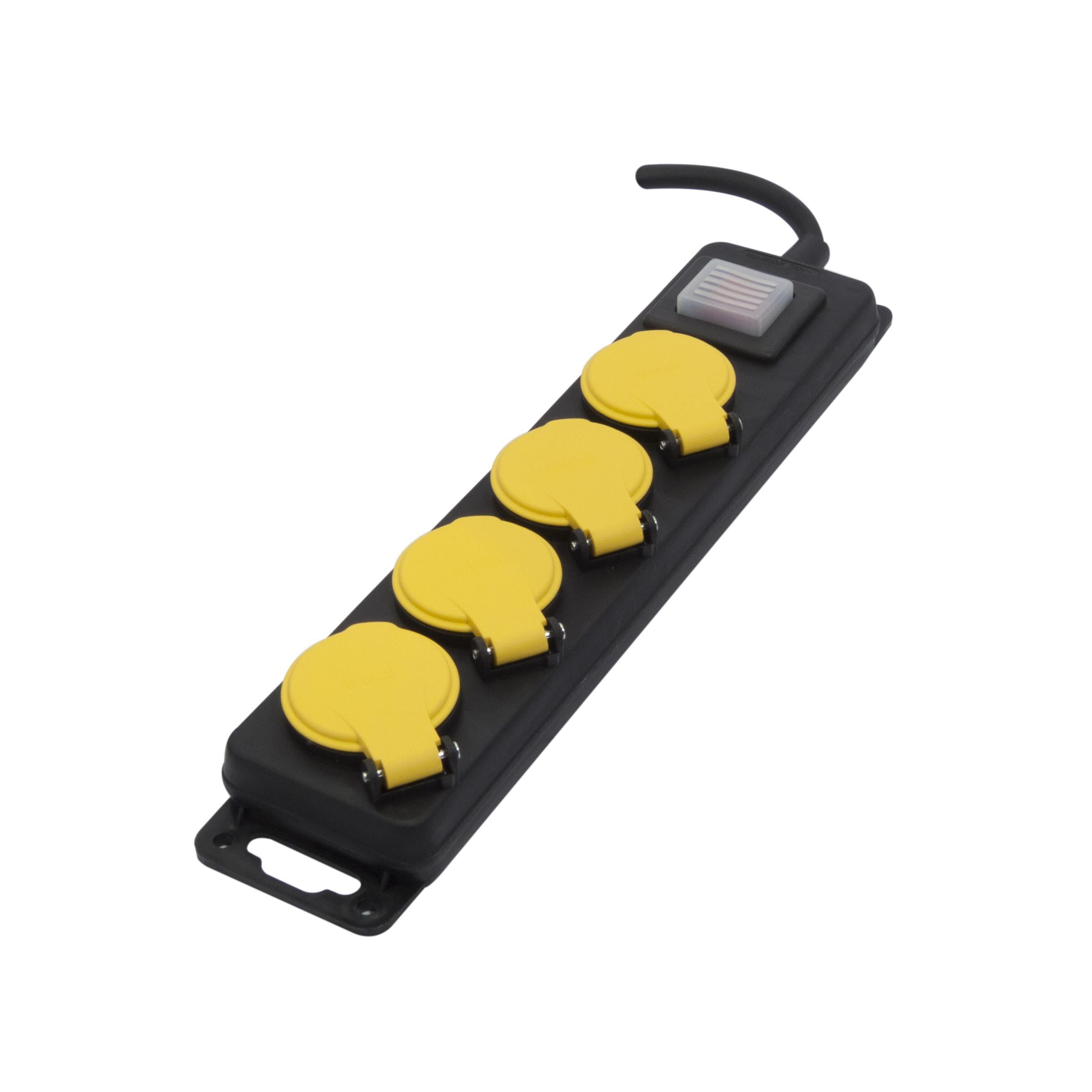 Waterdichte multistekkerdoos met schakelaar, 4 x 16 A – 3m