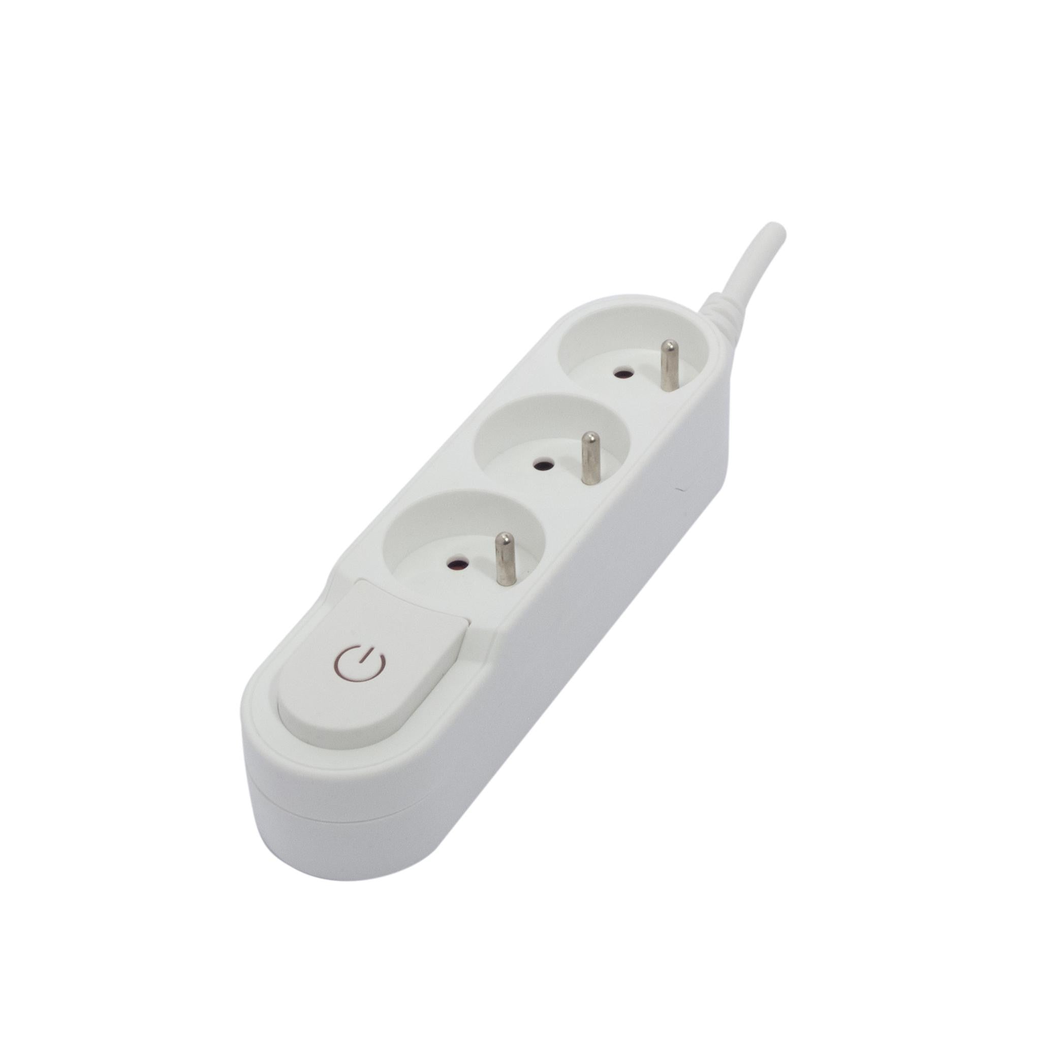 Base de diseño 3 x 16 A con interruptor - 3 m - Blanco