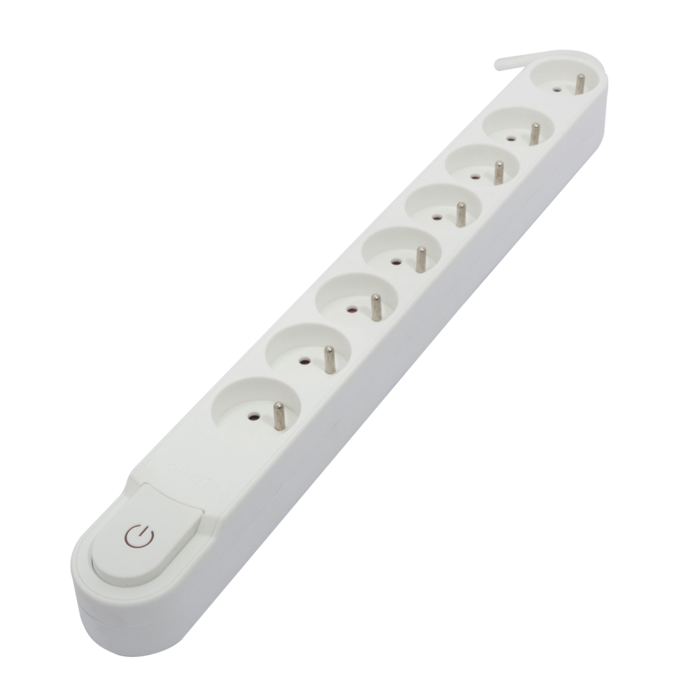 Stylish power strip 8 x 16 A with switch - 1.5 m - White