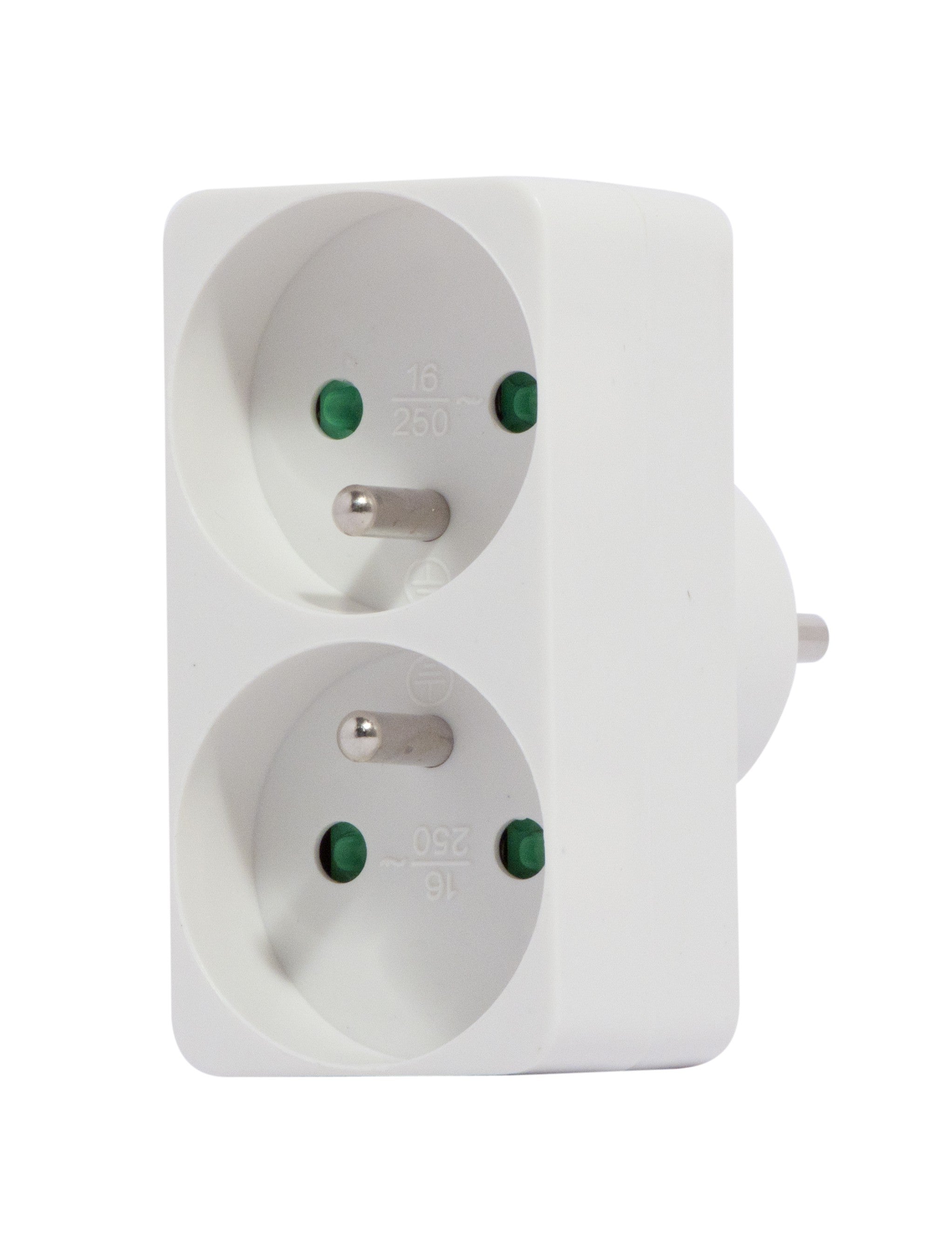 Dominostekker, 2 x 16 A – wit