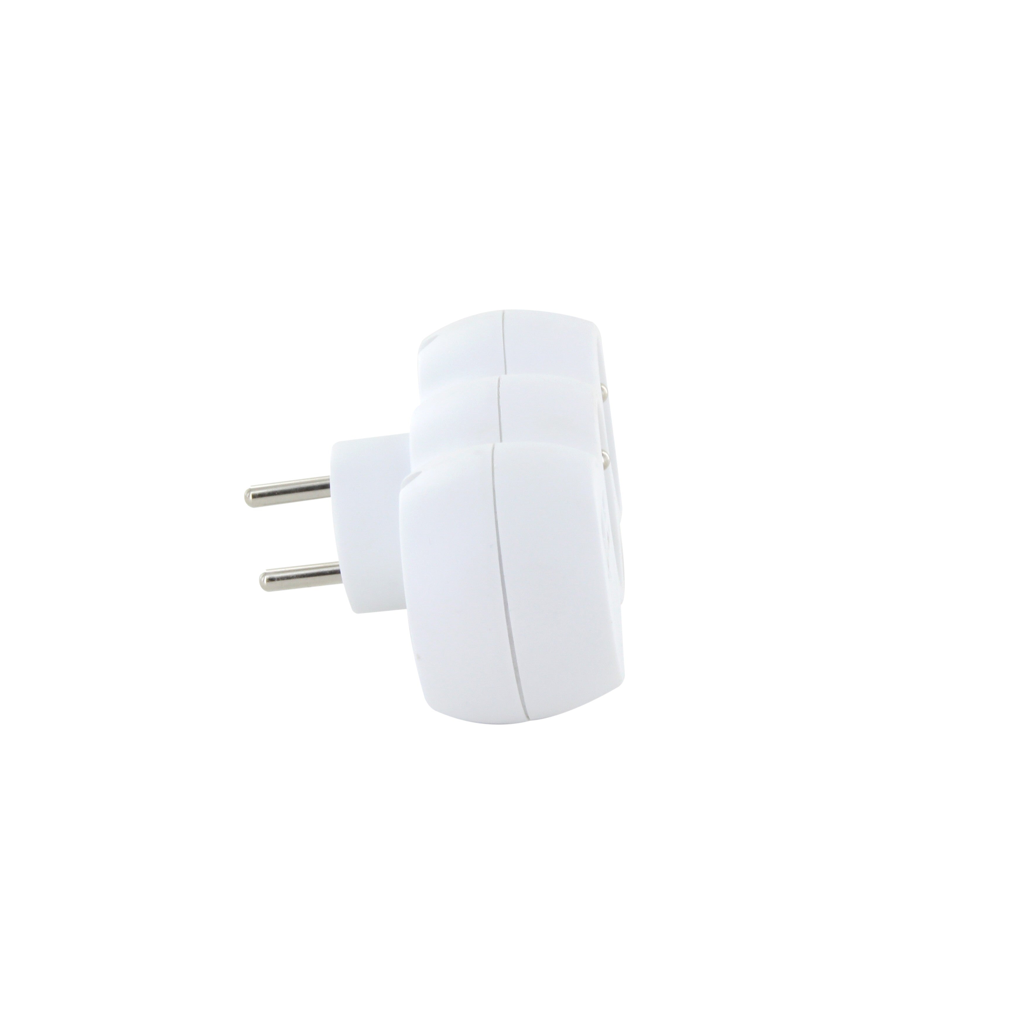 Tomada “dominó” branca - 2x16A con USB-A +USB-C