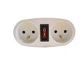 Adattatore “Domino” bianco con interruttore - 2 x 16 A