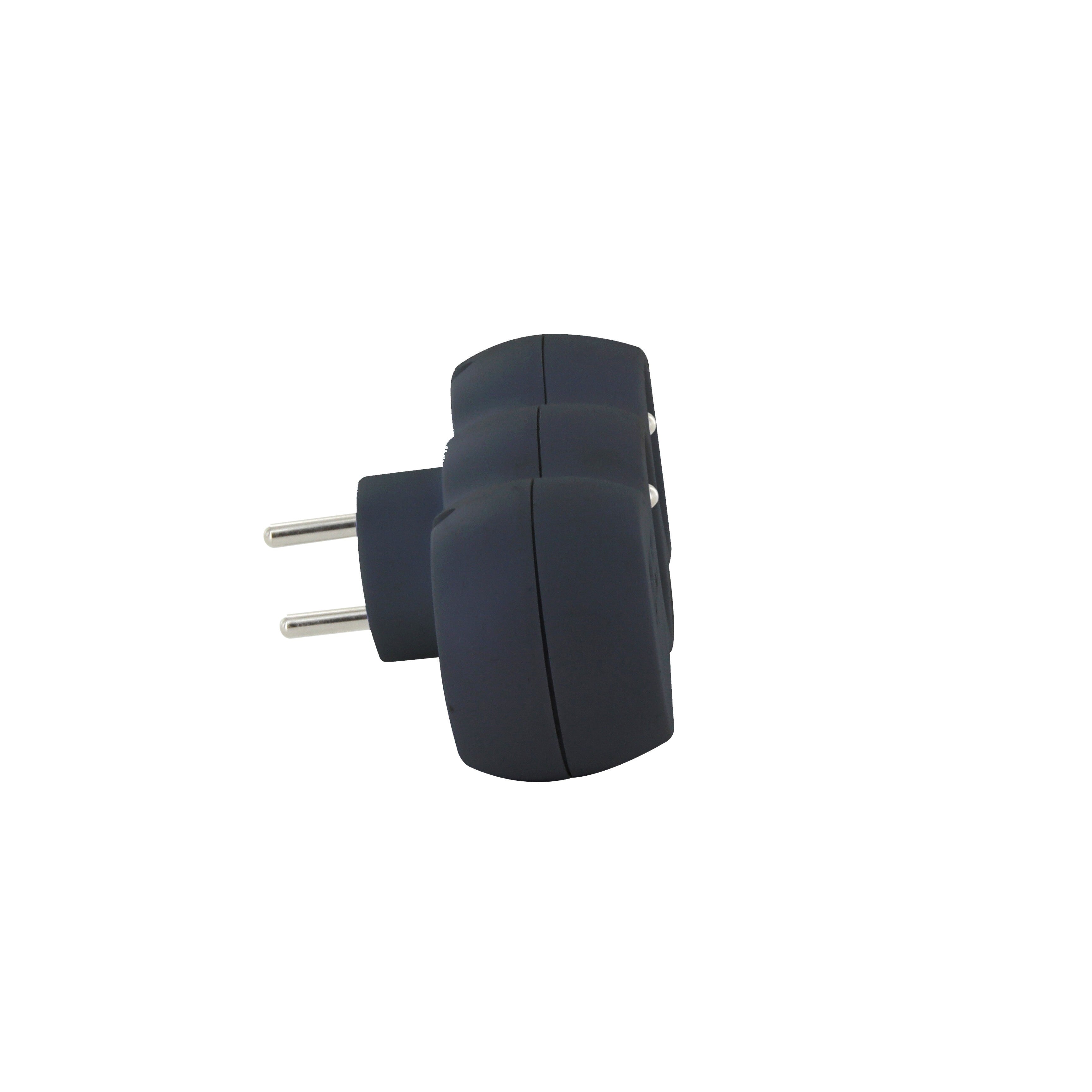 Dominostekker - 2x16A met USB-A +USB-C - zwart