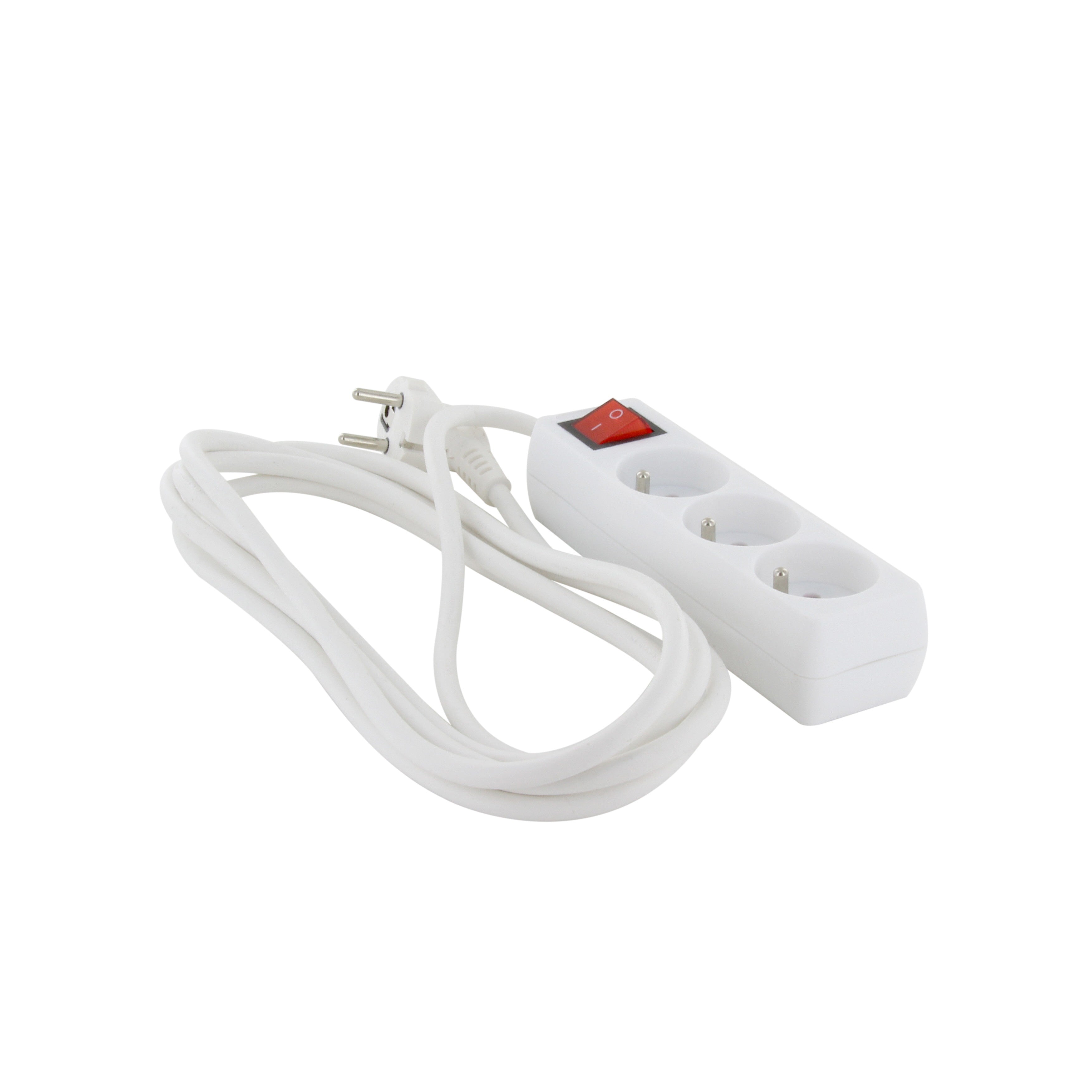Multipresa 3 X 16 A con interruttore - 3 m - Bianca (FR)