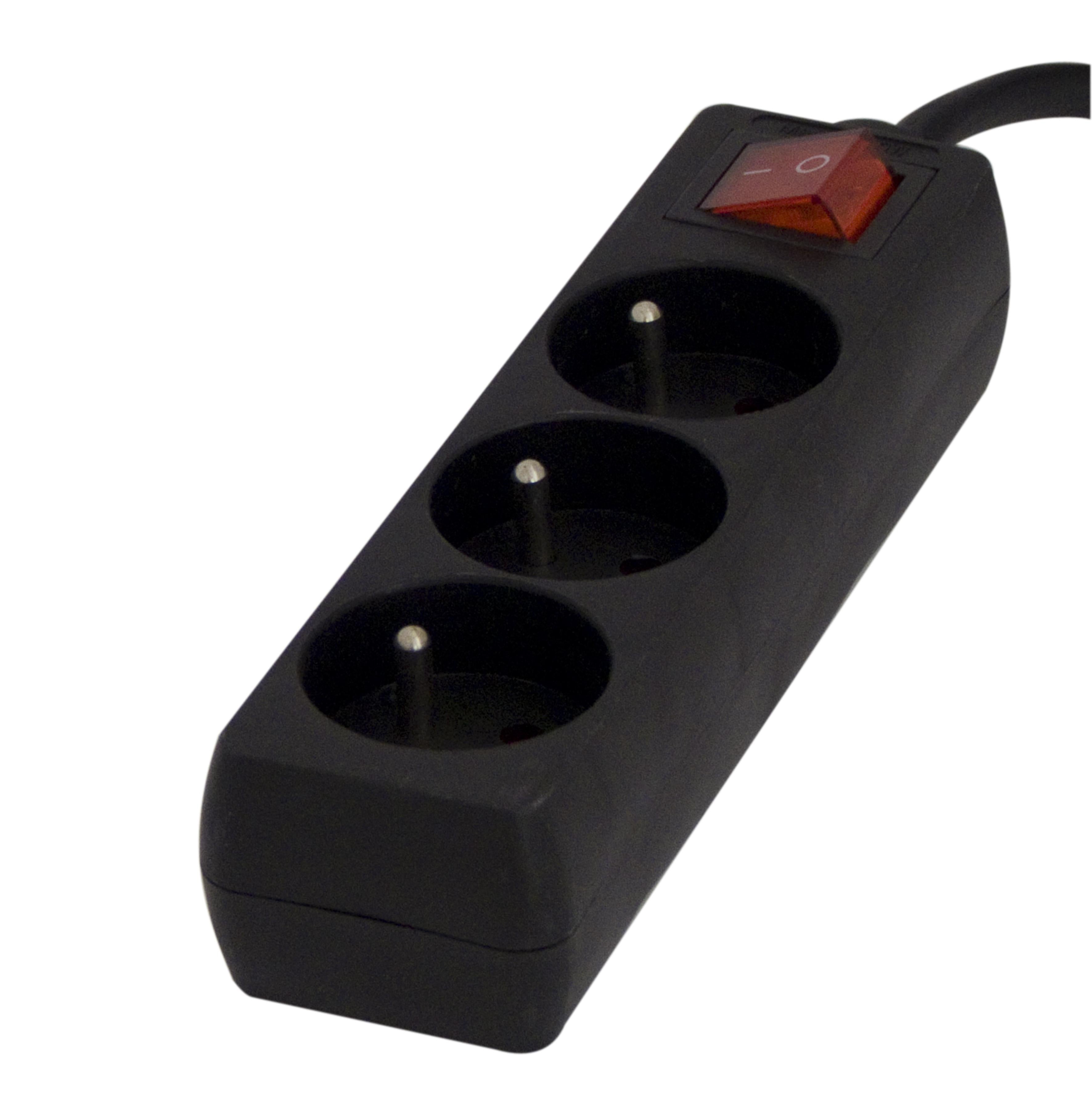 Power strip with switch 3 x 16 A - 1.5 m - Black