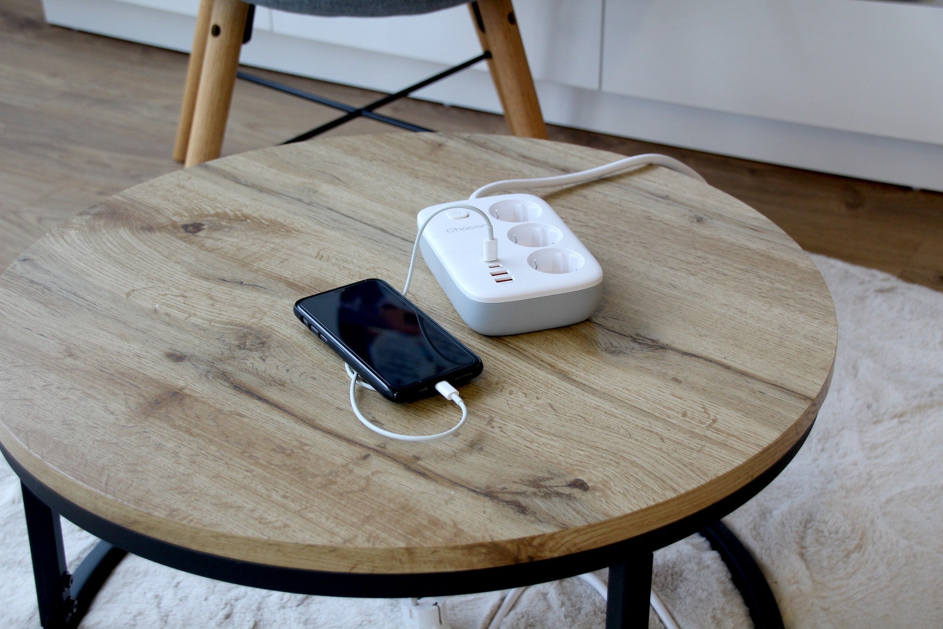 Base múltiple compacta de 1,50 m con 3 tomas Schuko de 16 A, 2USB-C y 2USB-A + interruptor - Carga rápida