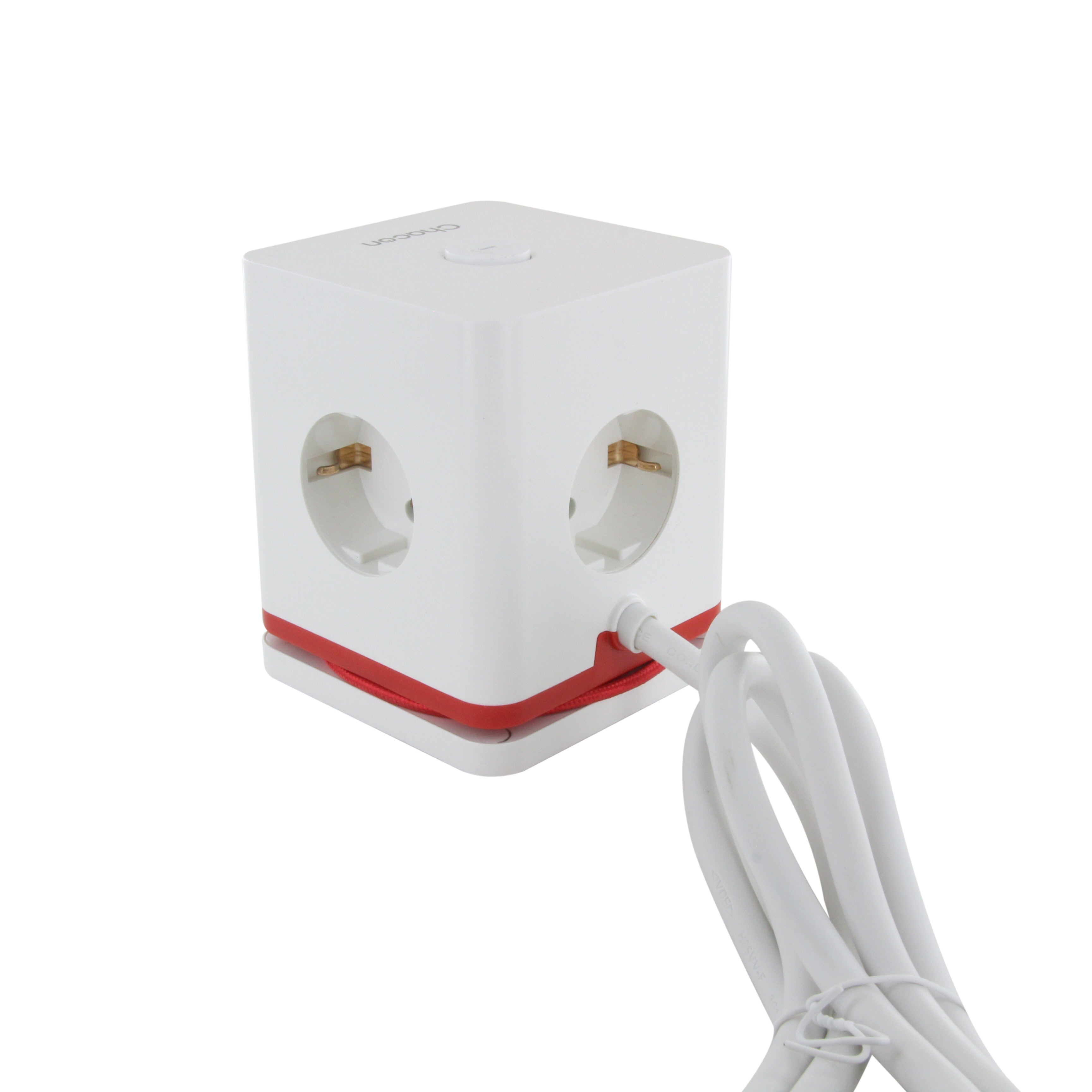 Cubo de tomadas múltiplas Chacon 1,40 m com 3 tomadas Schuko 16A, 2USB-C e 2USB-A, interrutor
