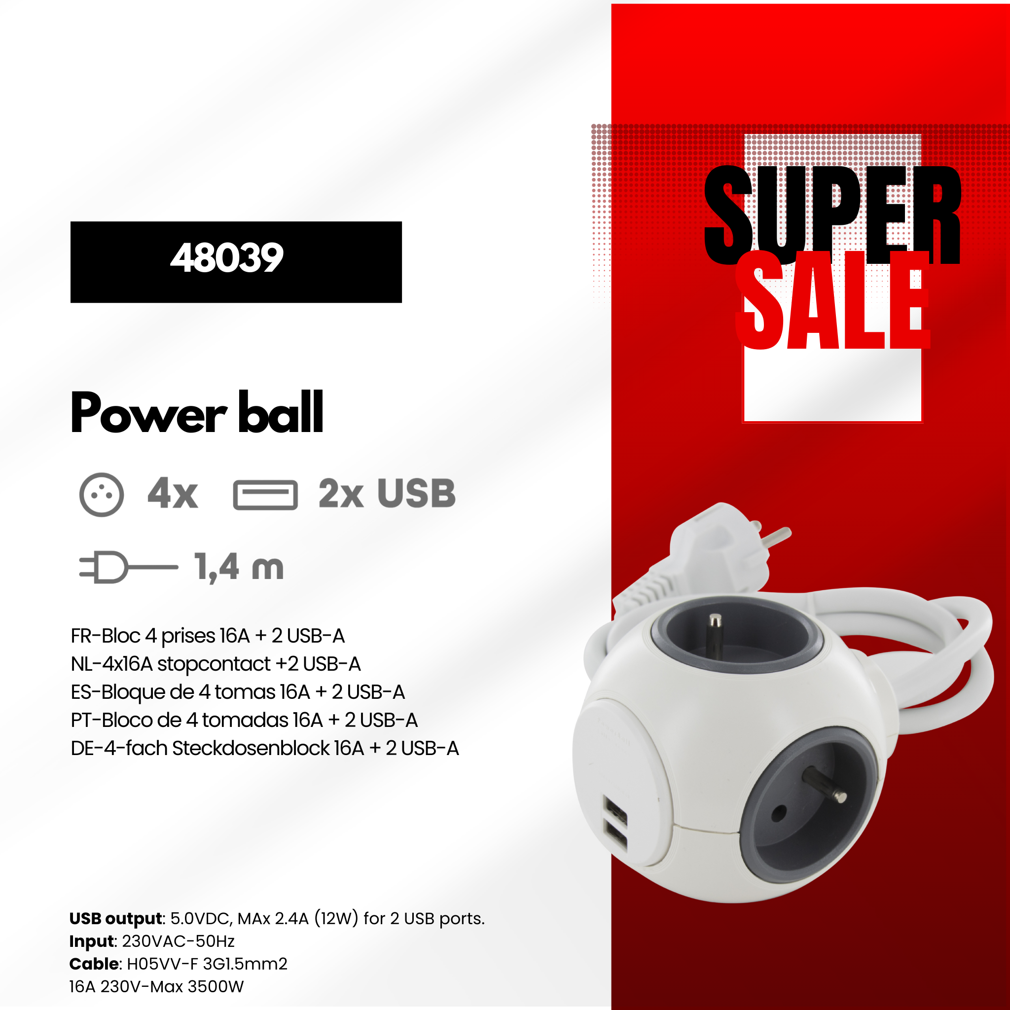 copy of PowerBall Extended - USB + Enchufe (FR)