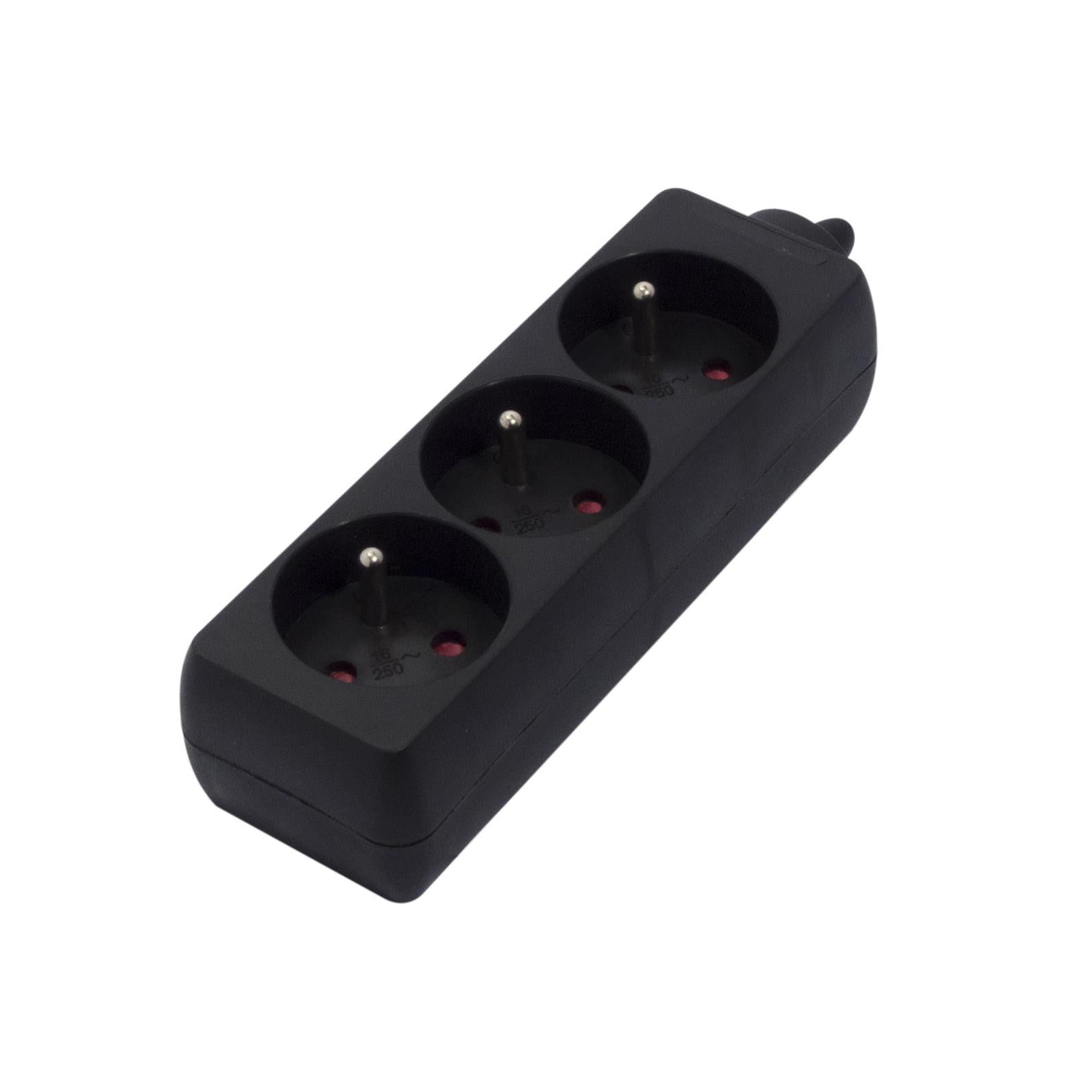Bloc multiprise sans cordon 3 x 16 A - Noir