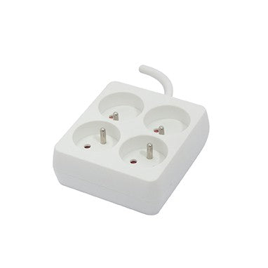 Multipresa quadrata 4 x 16 A - 1,5 m - Bianca