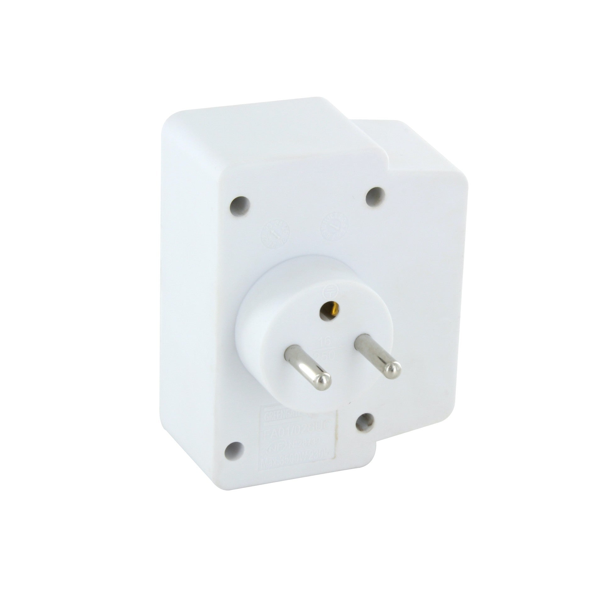 Biplite Domino 2X16A + 1xUSB-A + 1xUSB-C met grijs/witte schakelaar