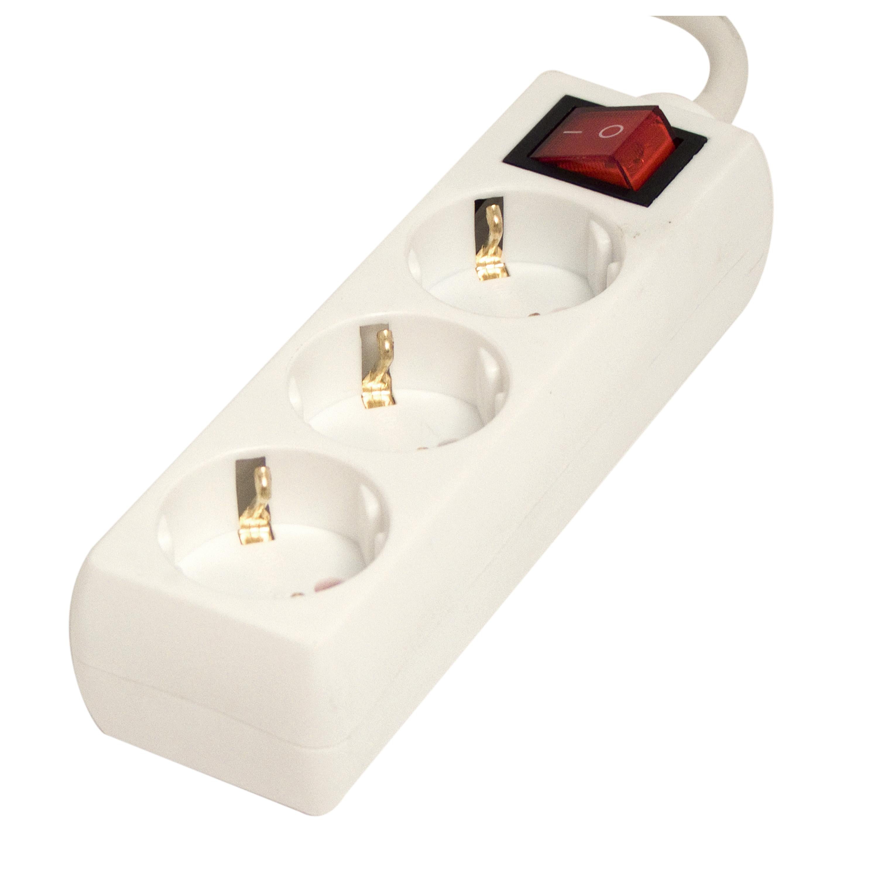 Power strip 3 x 16 A with switch - 3 m - White (SCH)