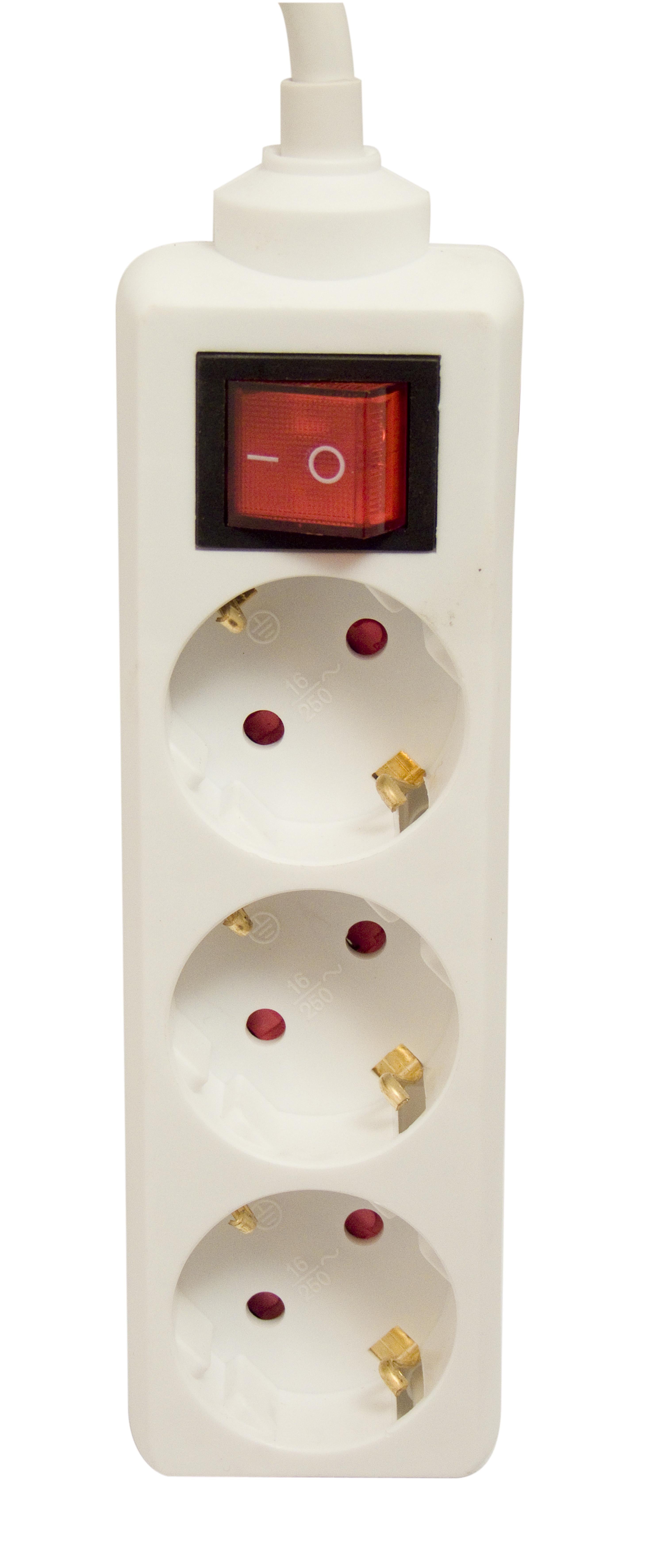 Power strip 3 x 16 A with switch - 3 m - White (SCH)