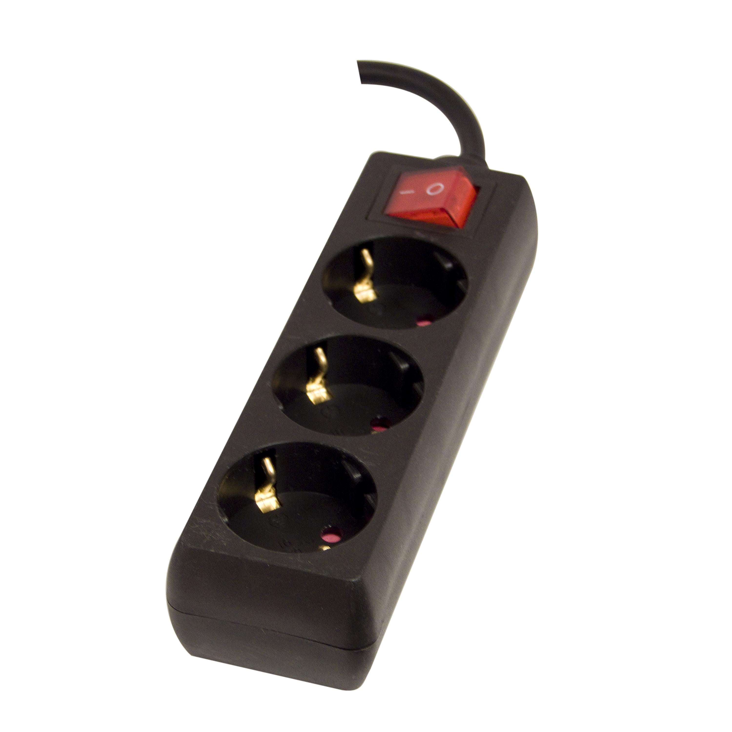 Power strip 3 x 16 A with switch - 3 m - Black (SCH)