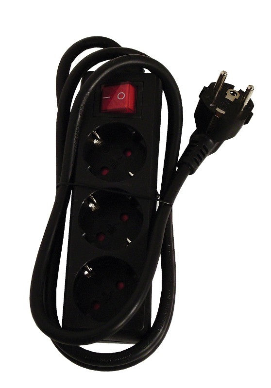 Power strip with switch 3 x 16 A - 1.5 m - Black (SCH)